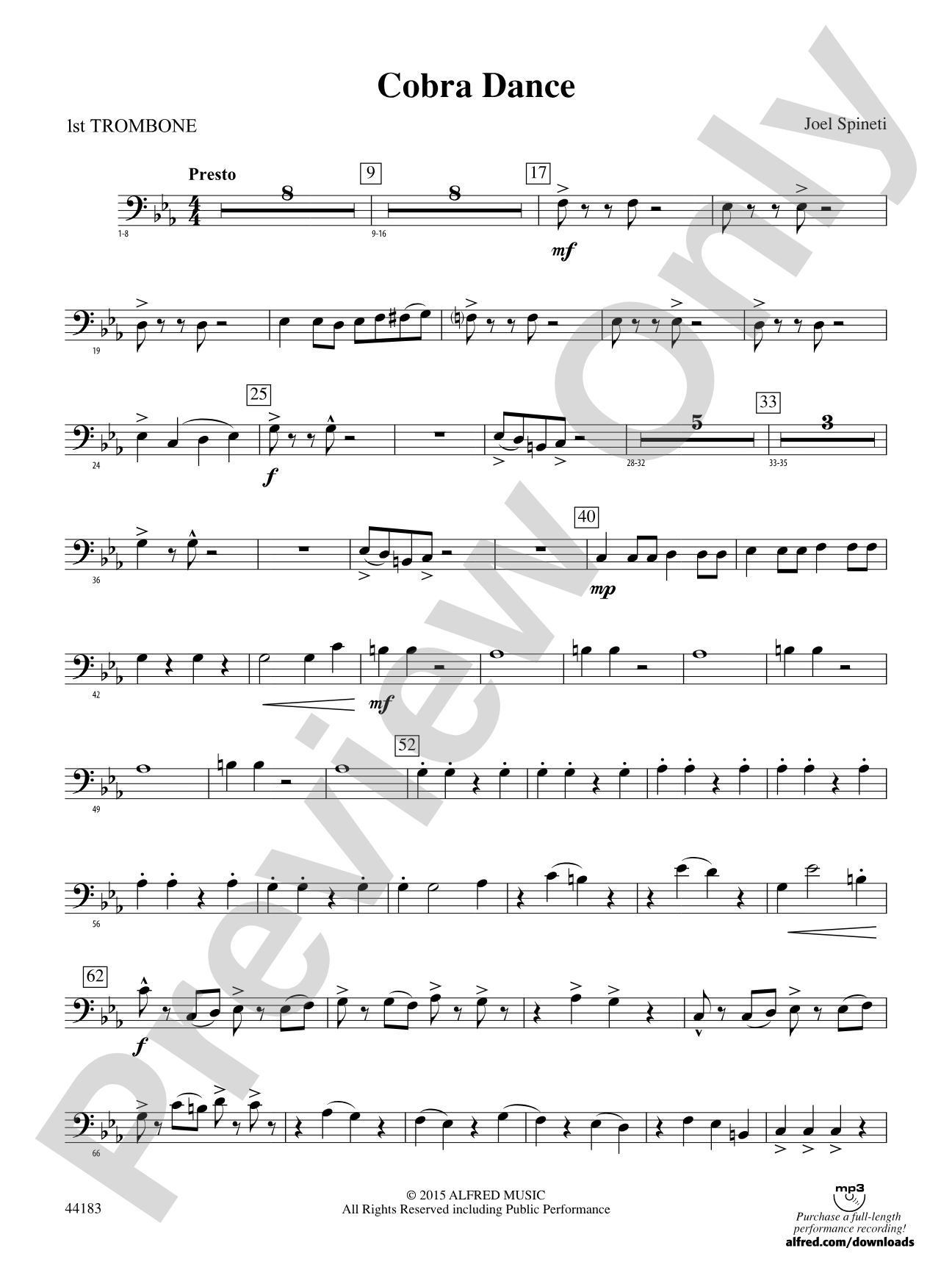 Cobra Dance: 1st Trombone