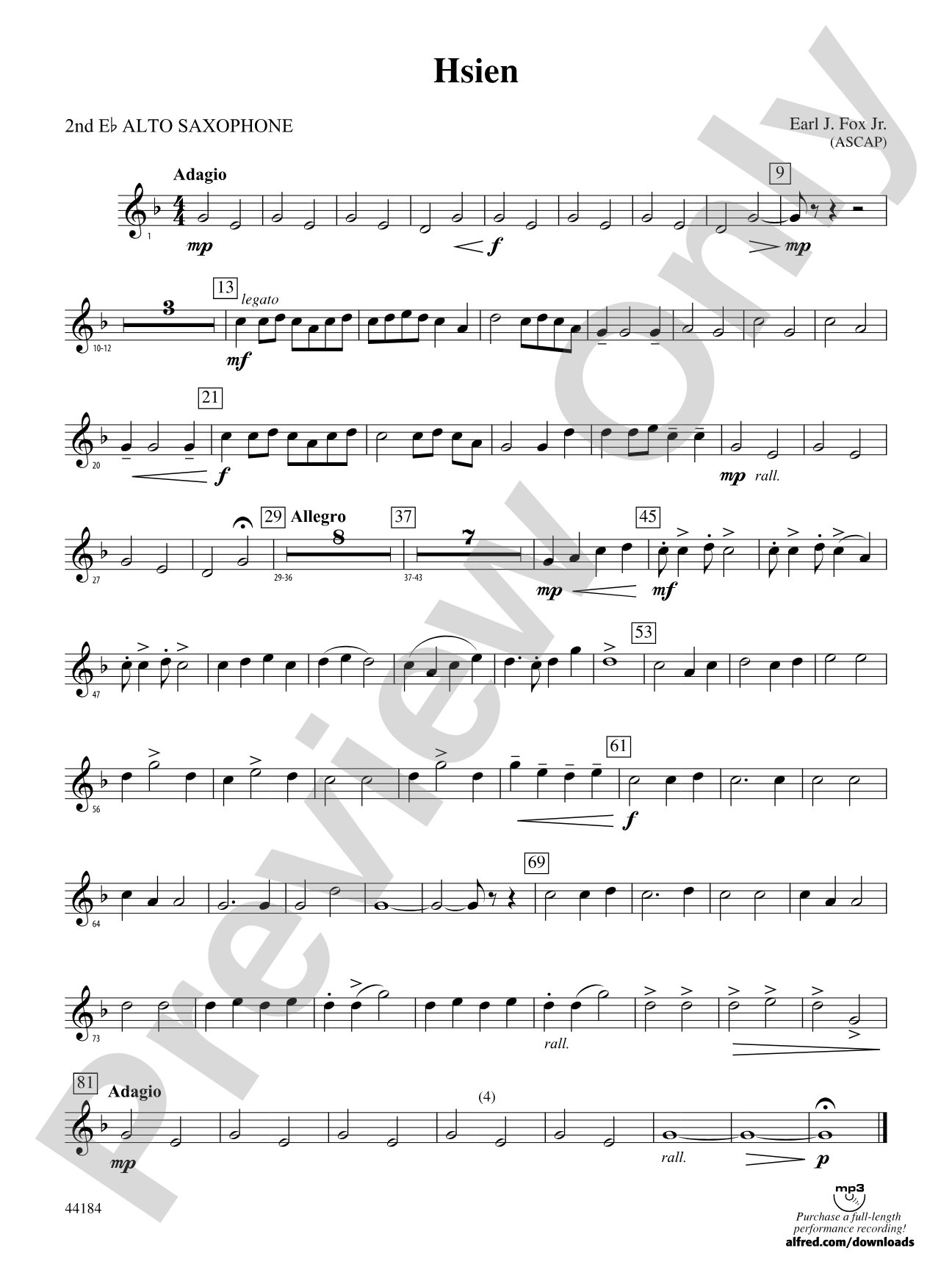 Hsien: 2nd E-flat Alto Saxophone