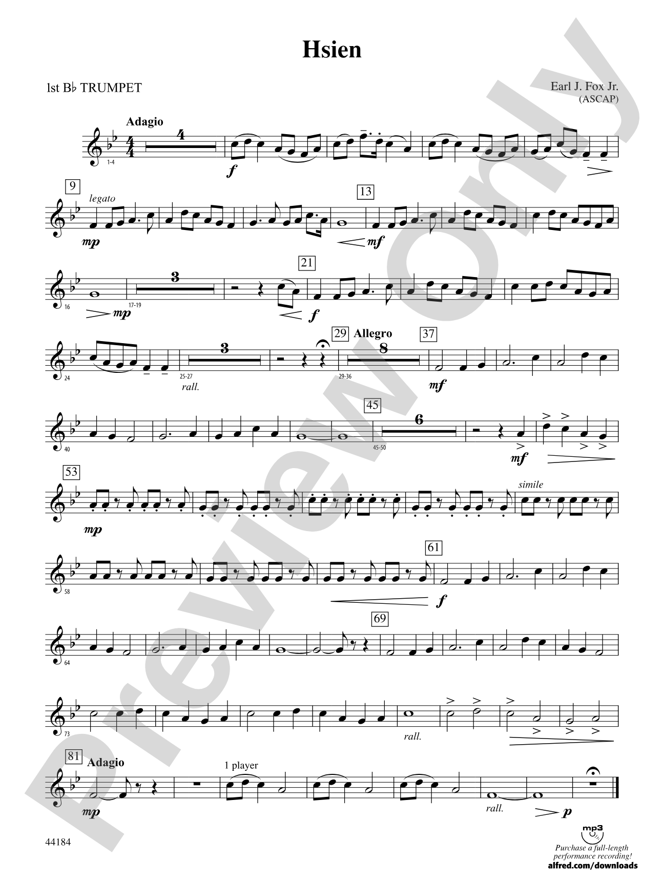 Hsien: 1st B-flat Trumpet