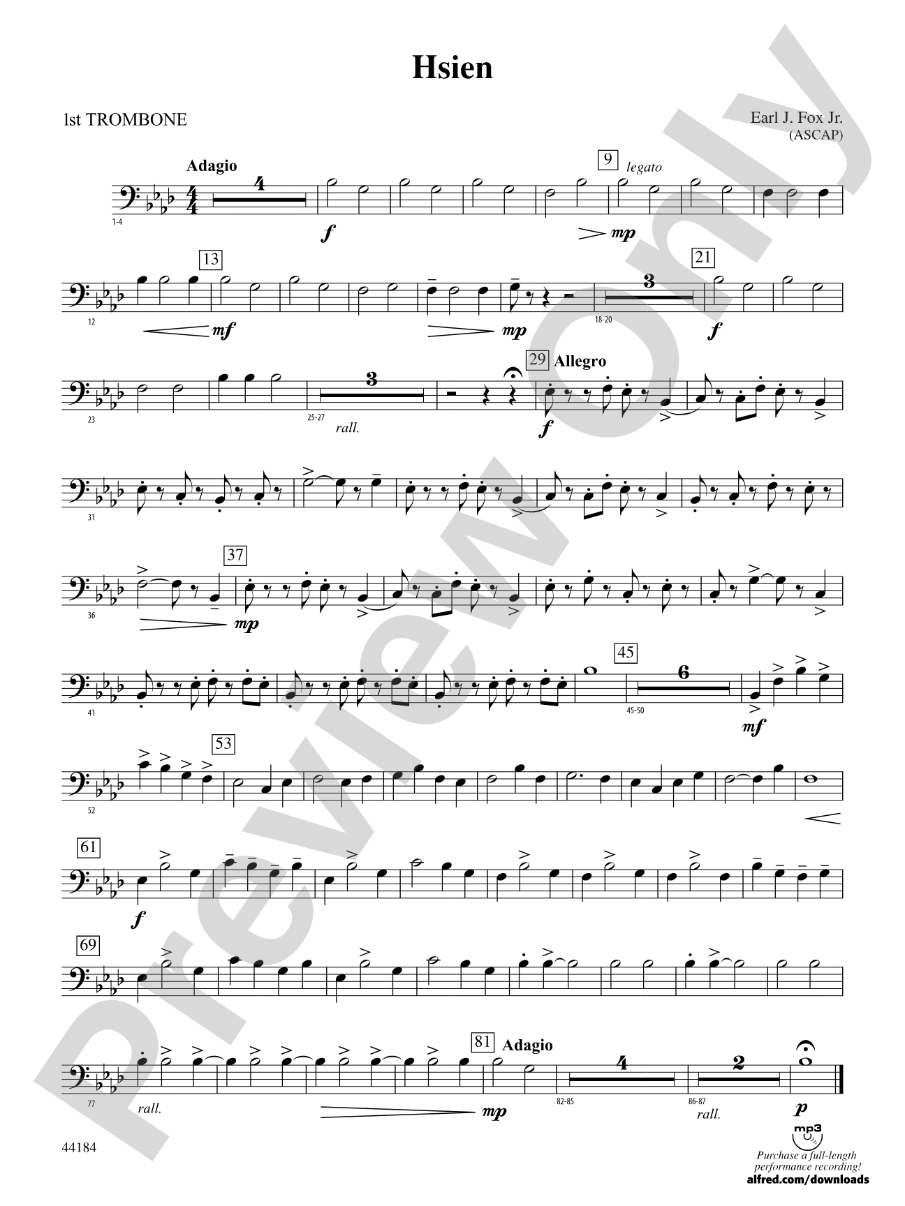 Hsien: 1st Trombone