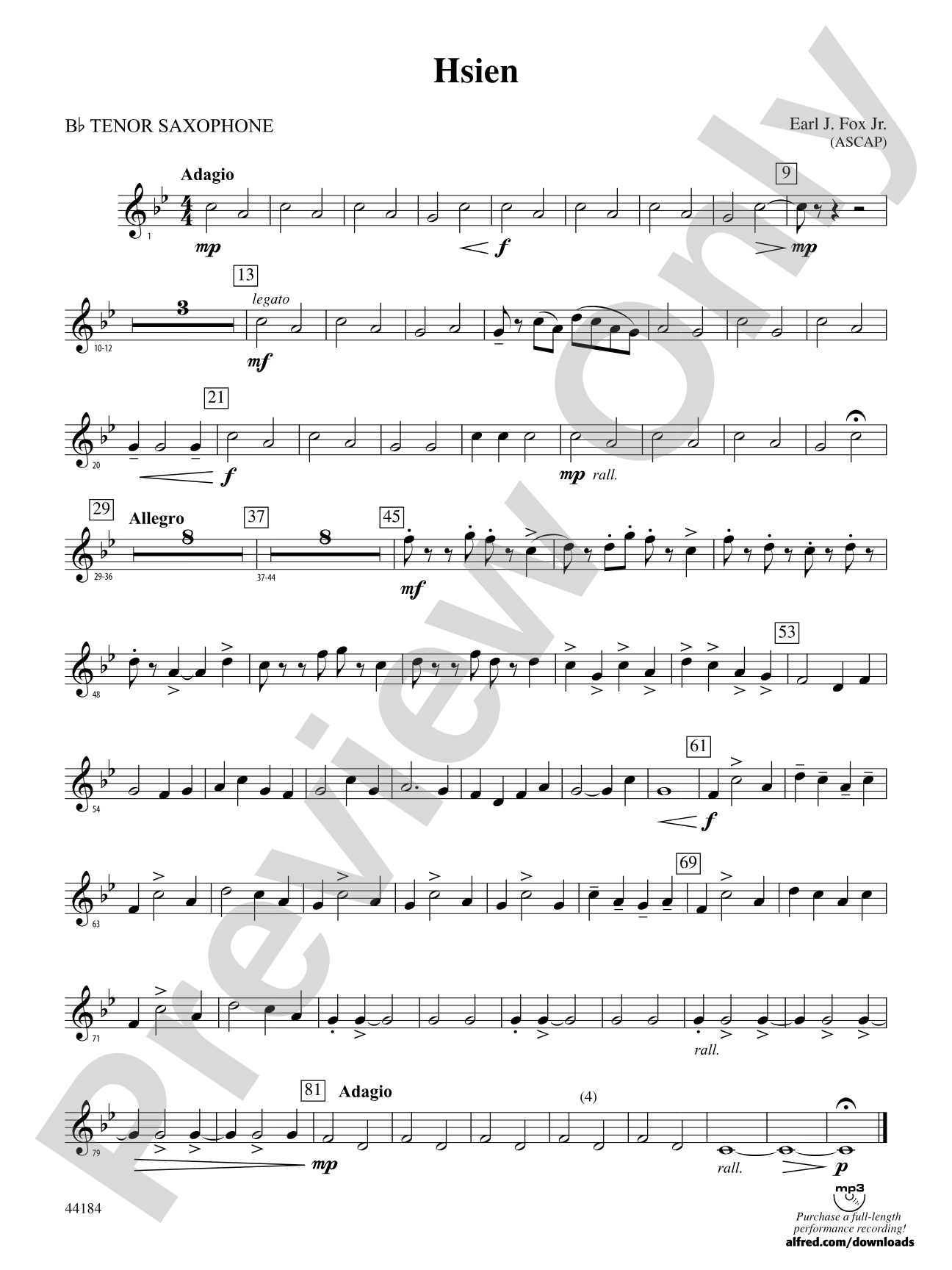 Hsien: B-flat Tenor Saxophone