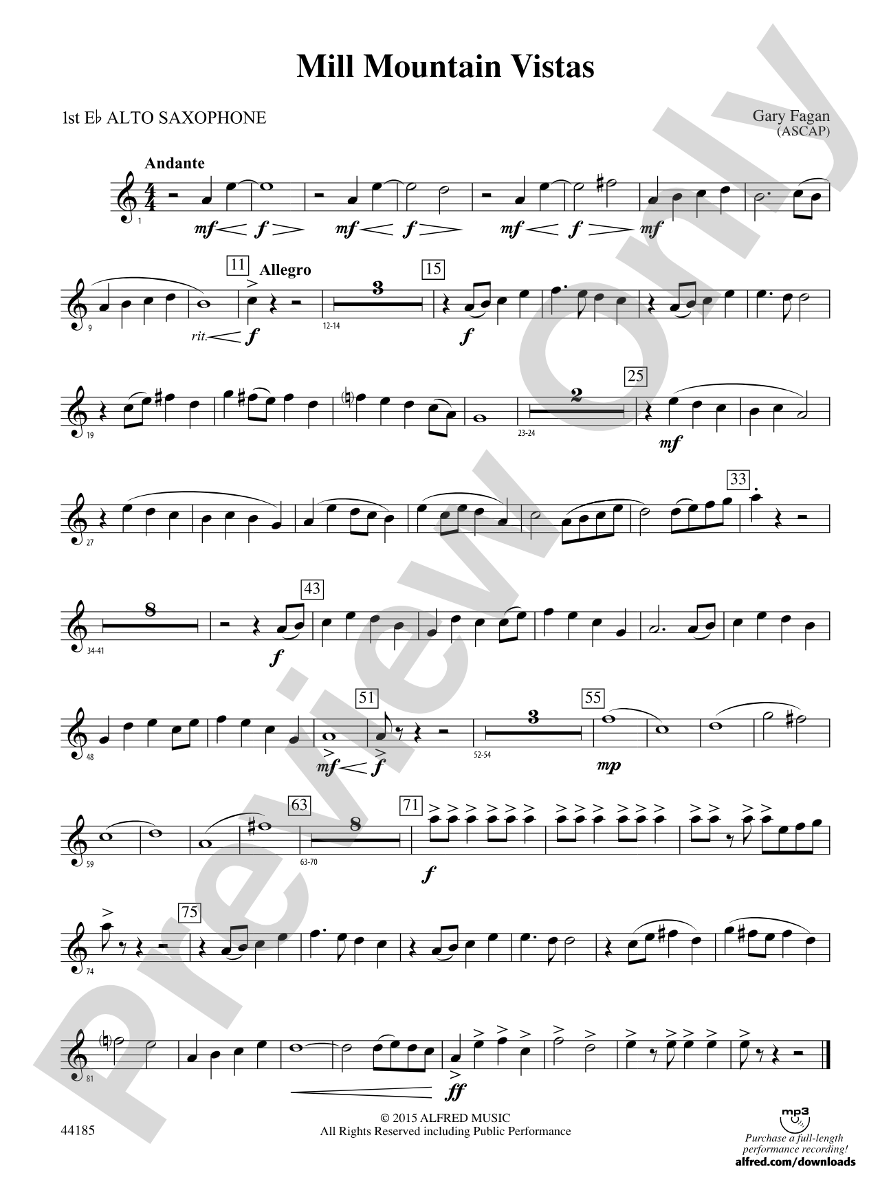 Mill Mountain Vistas: E-flat Alto Saxophone