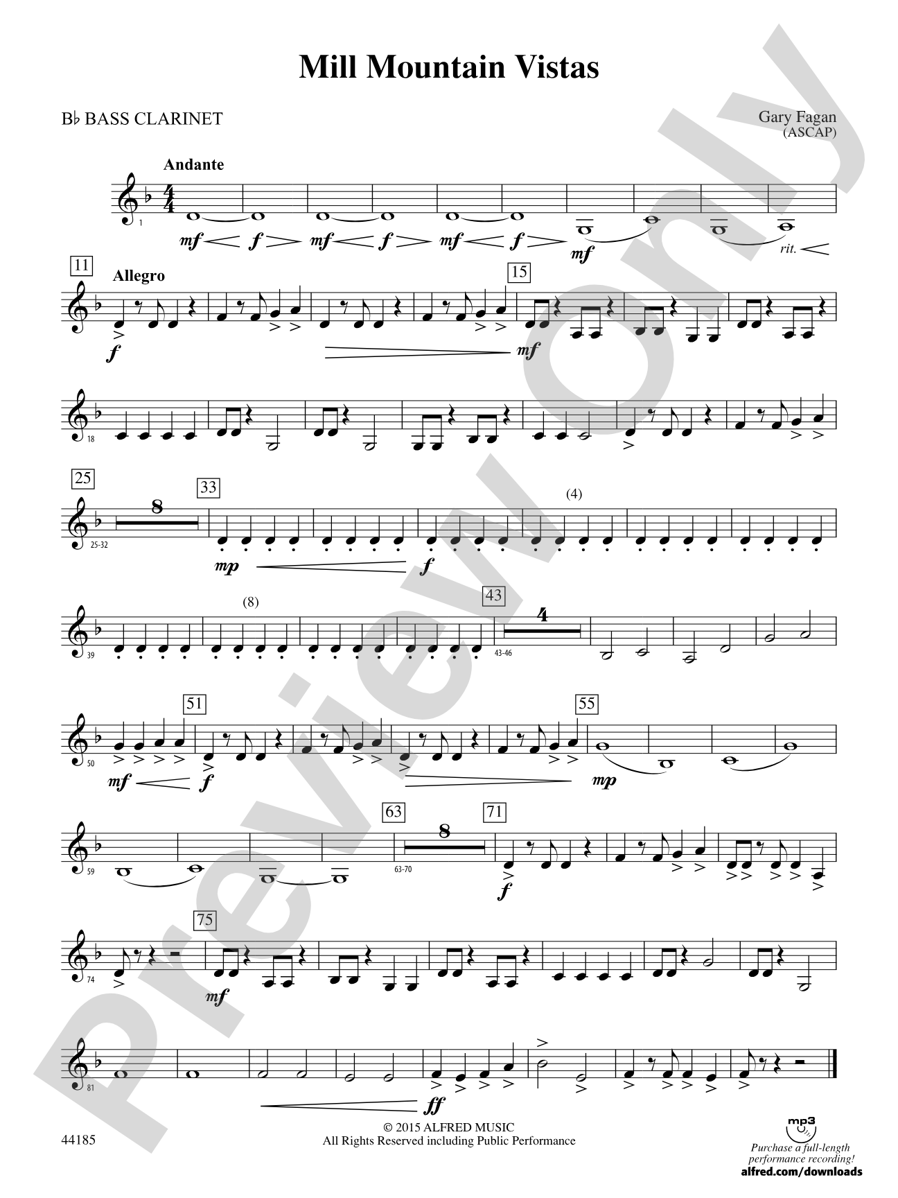 Mill Mountain Vistas: B-flat Bass Clarinet