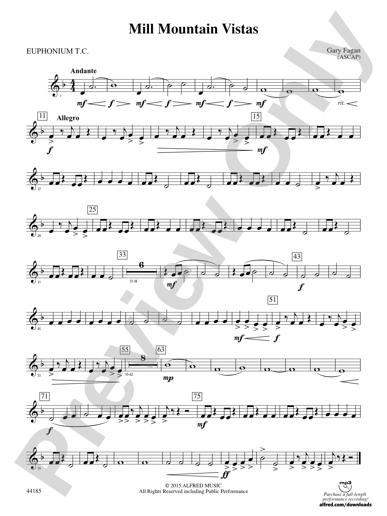 Mill Mountain Vistas: Baritone T.C.