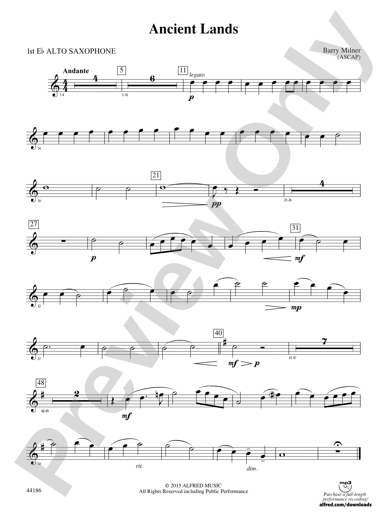 Ancient Lands: E-flat Alto Saxophone