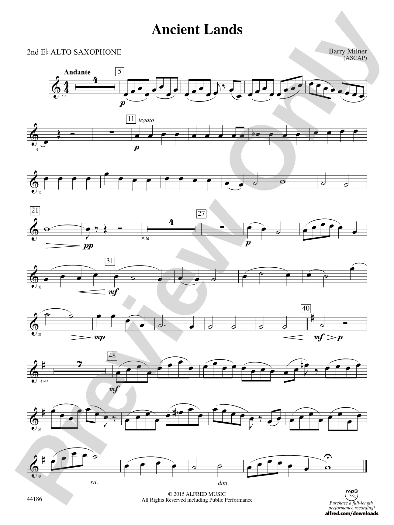 Ancient Lands: 2nd E-flat Alto Saxophone
