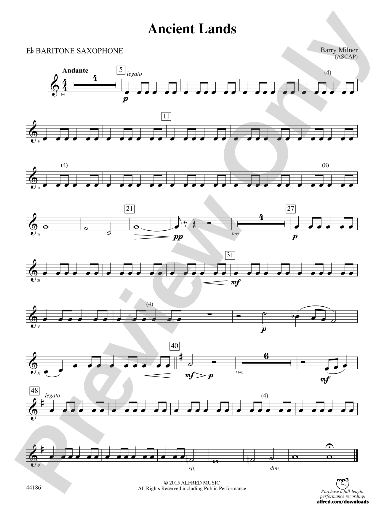Ancient Lands: E-flat Baritone Saxophone
