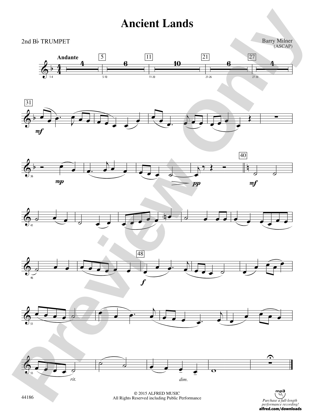 Ancient Lands: 2nd B-flat Trumpet