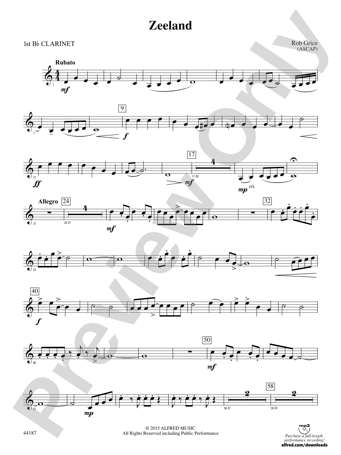 Zeeland: 1st B-flat Clarinet