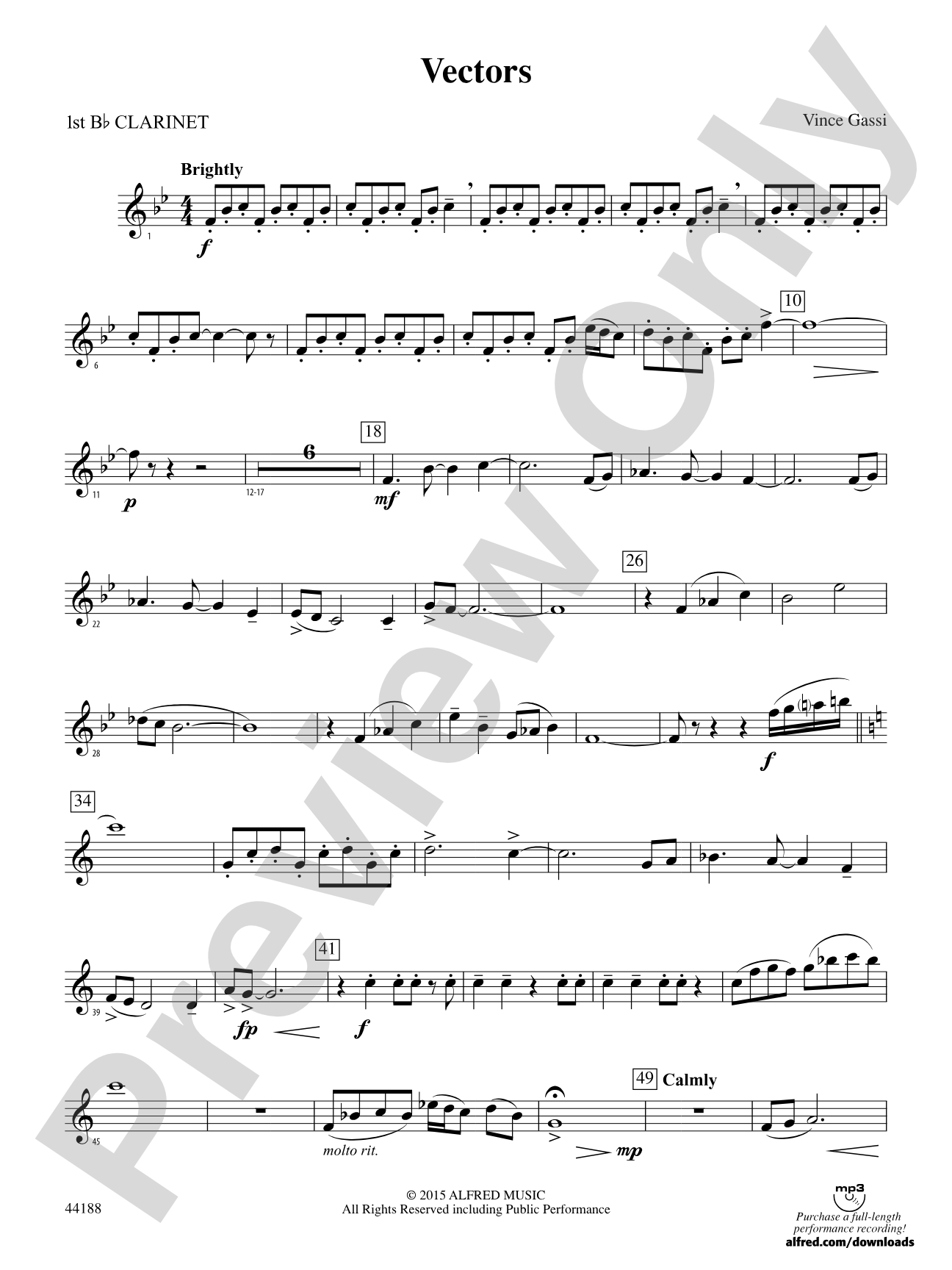 Vectors: 1st B-flat Clarinet