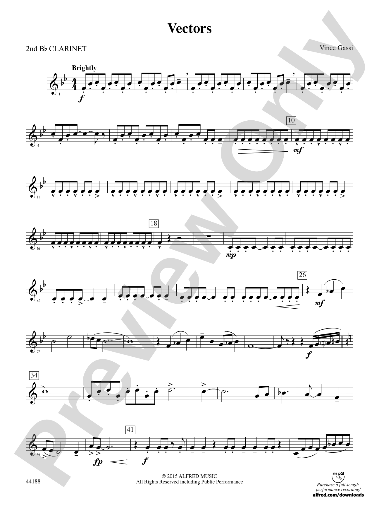 Vectors: 2nd B-flat Clarinet
