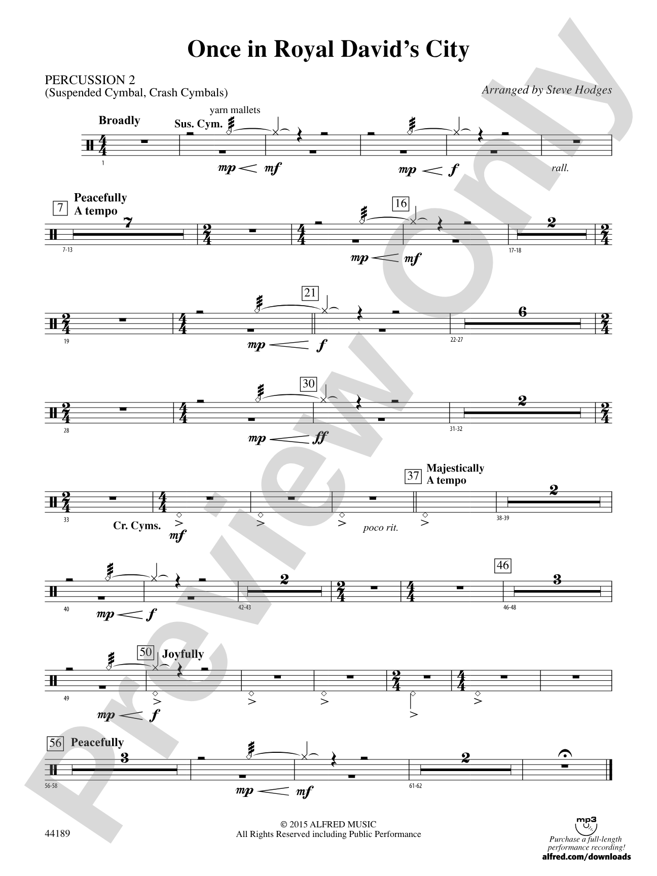 Once in Royal David's City: 2nd Percussion