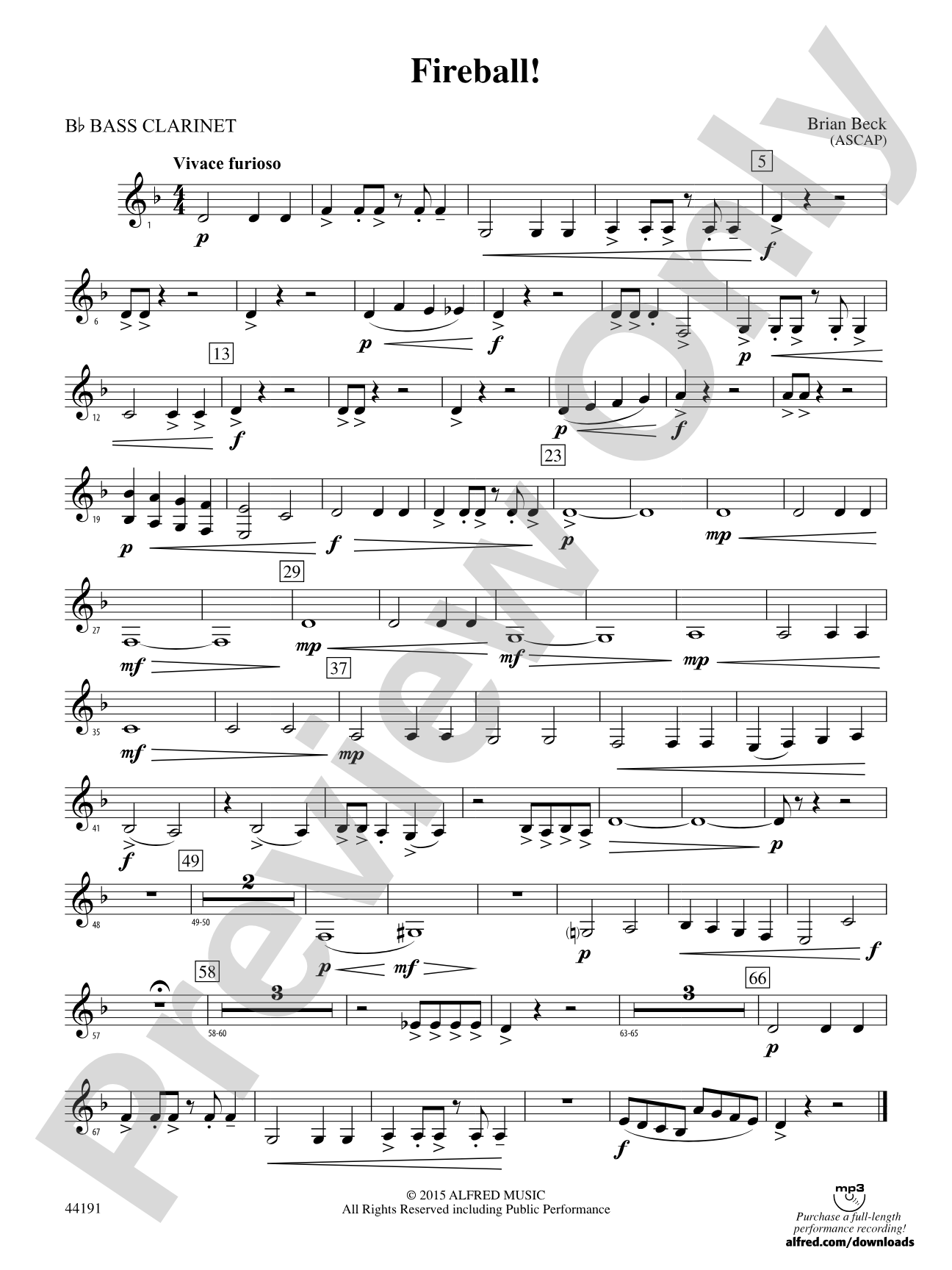 Fireball!: B-flat Bass Clarinet