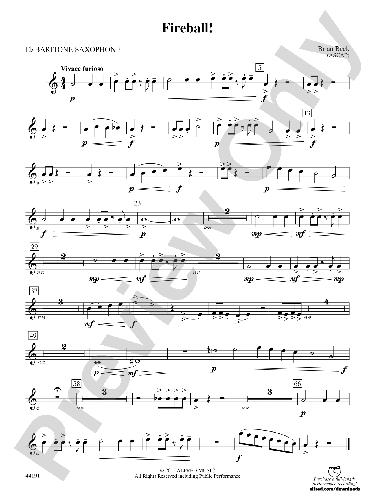 Fireball!: E-flat Baritone Saxophone
