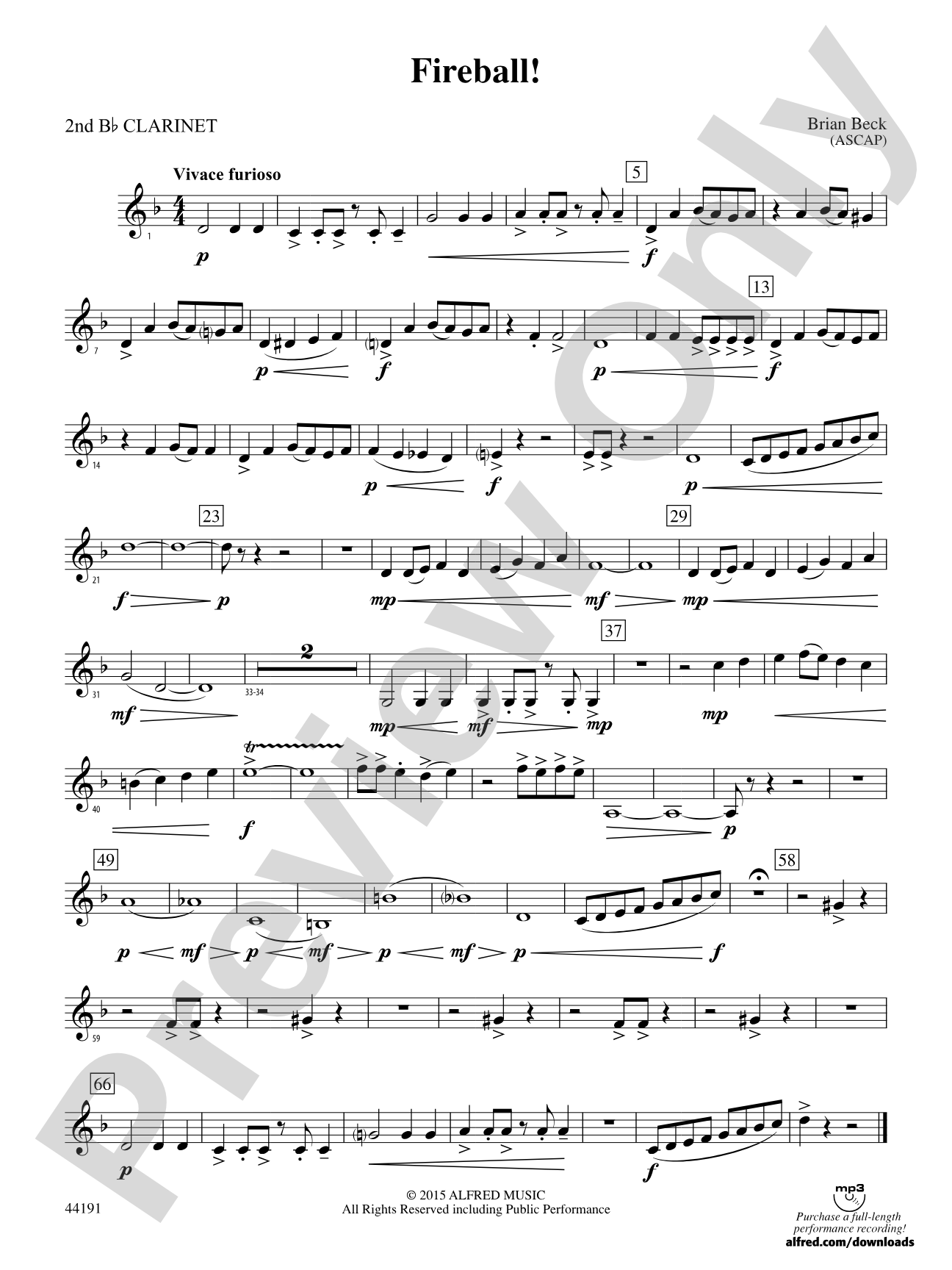Fireball!: 2nd B-flat Clarinet
