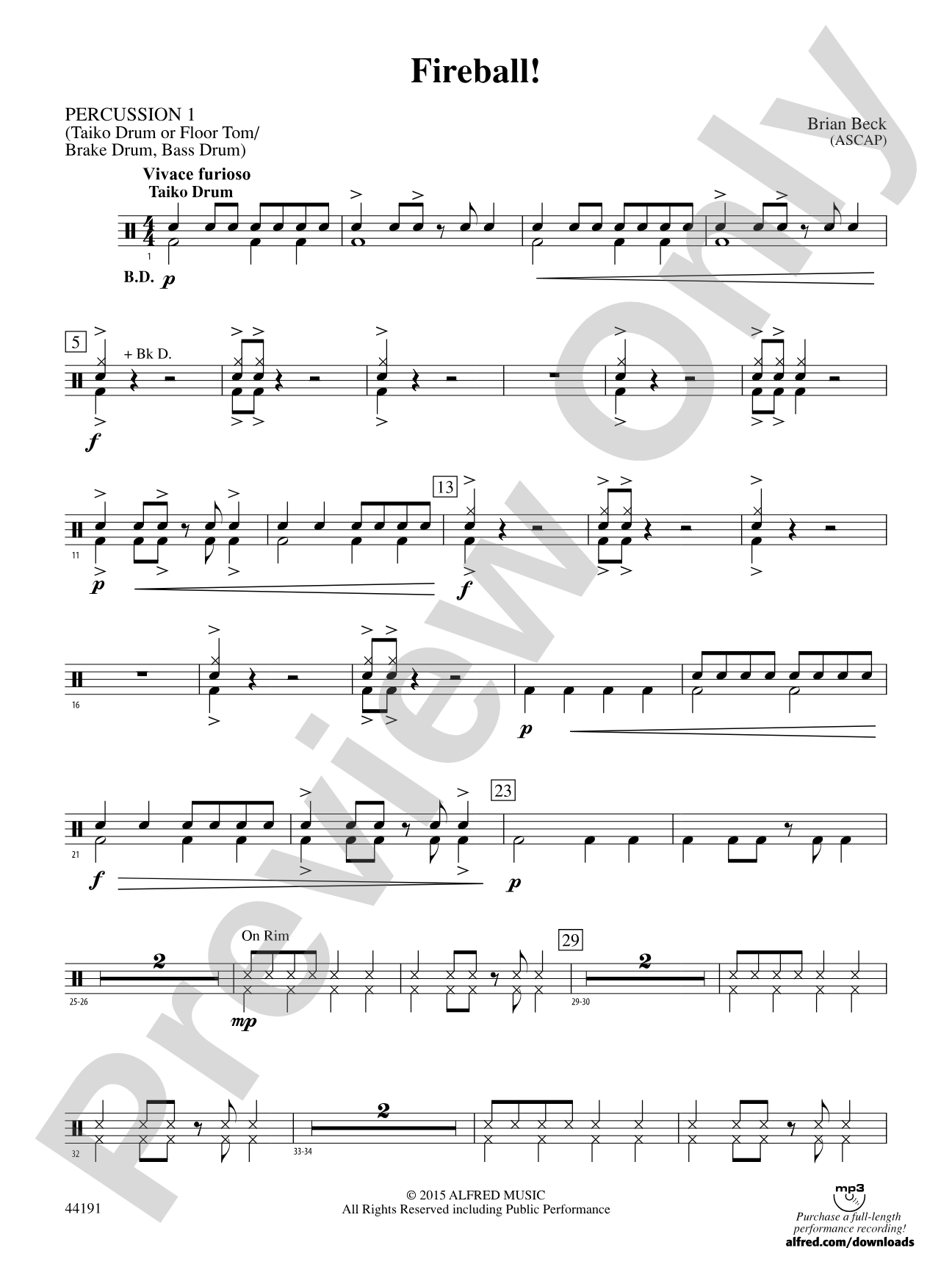 Fireball!: 1st Percussion