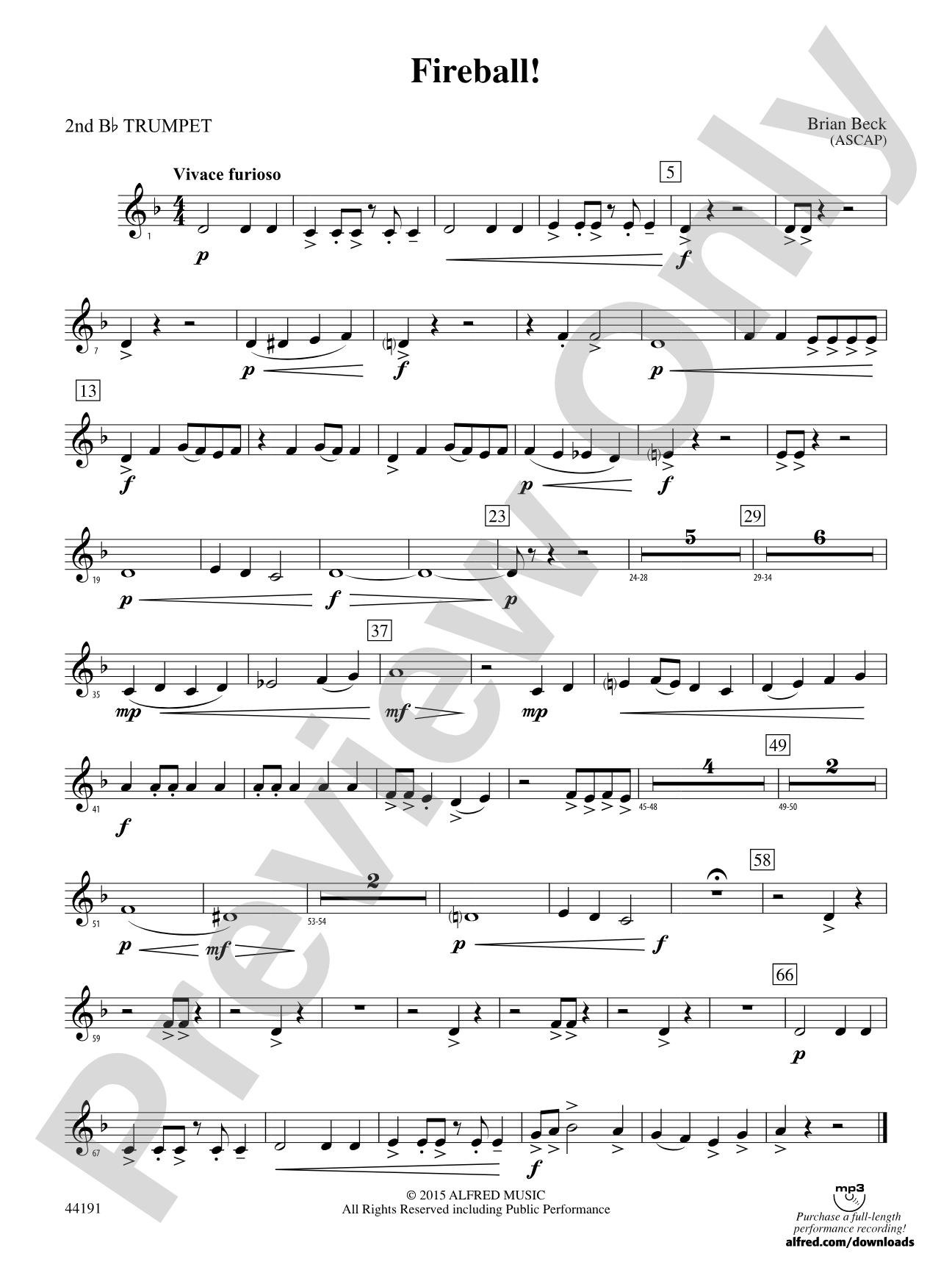 Fireball!: 2nd B-flat Trumpet