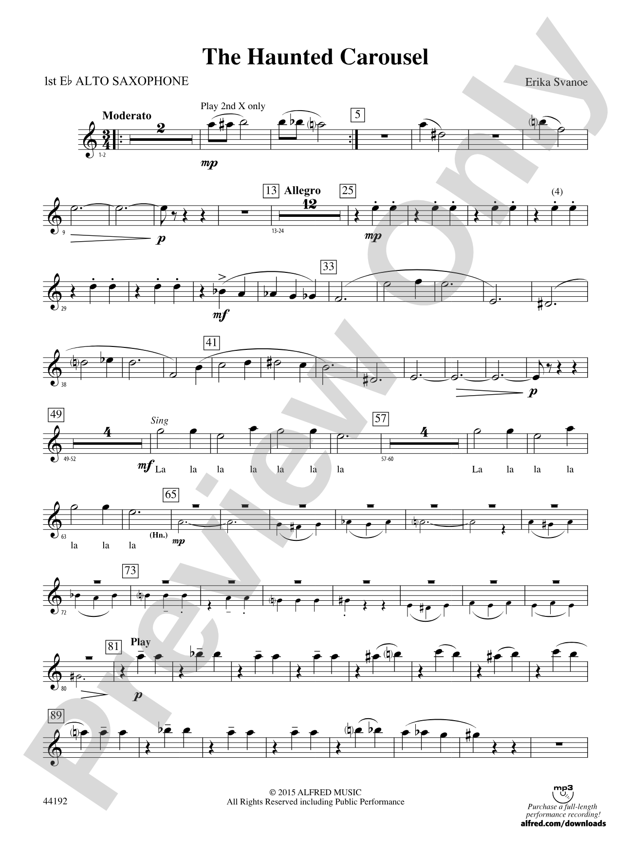 The Haunted Carousel: E-flat Alto Saxophone