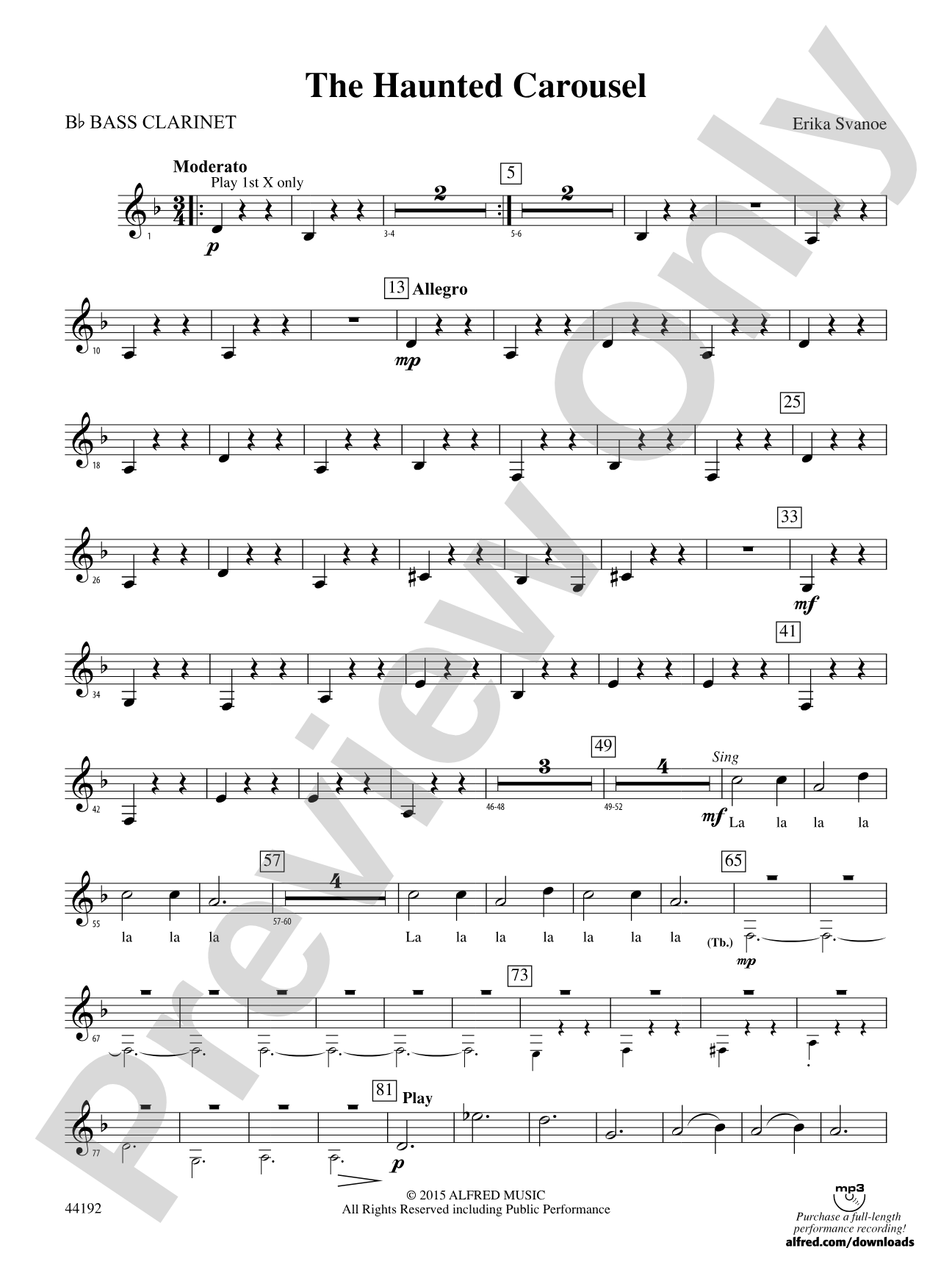 The Haunted Carousel: B-flat Bass Clarinet