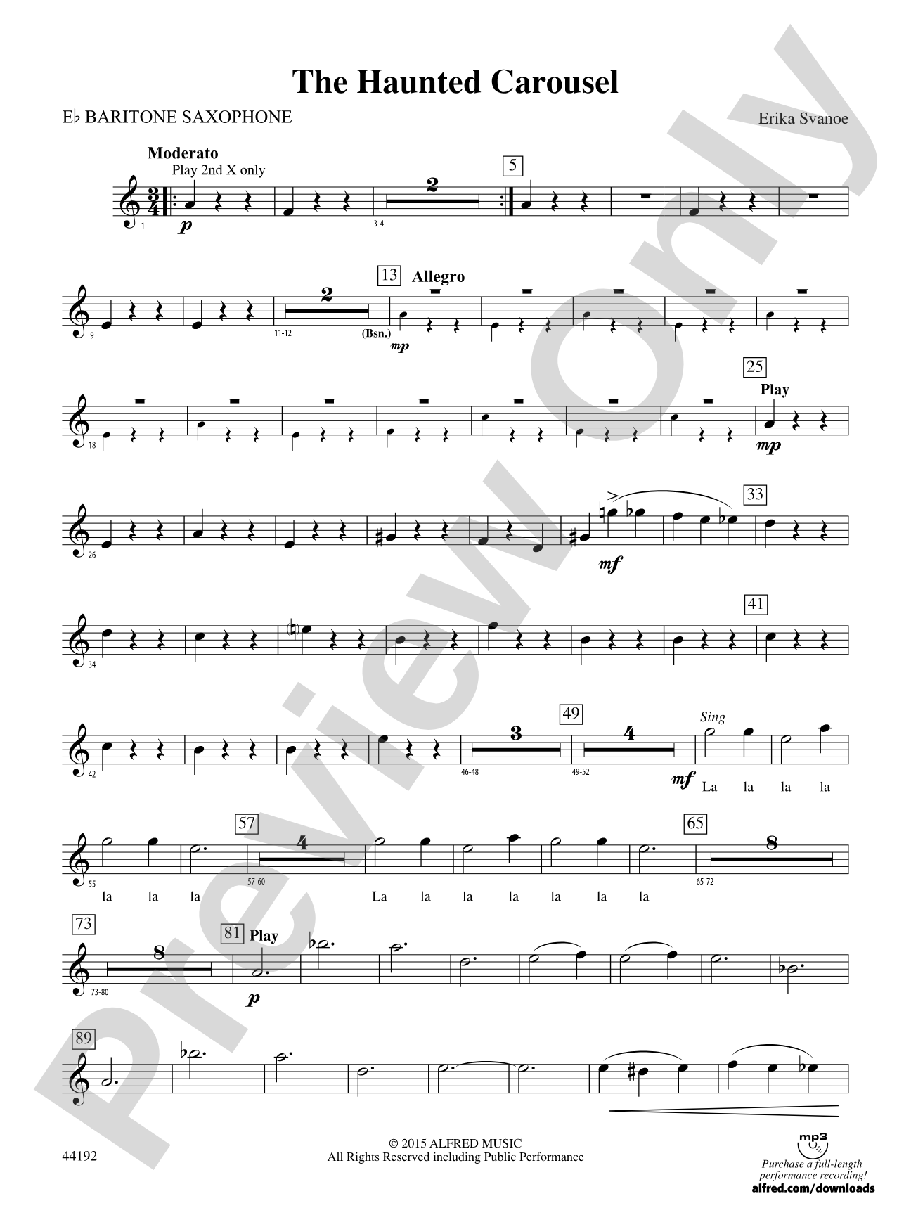 The Haunted Carousel: E-flat Baritone Saxophone