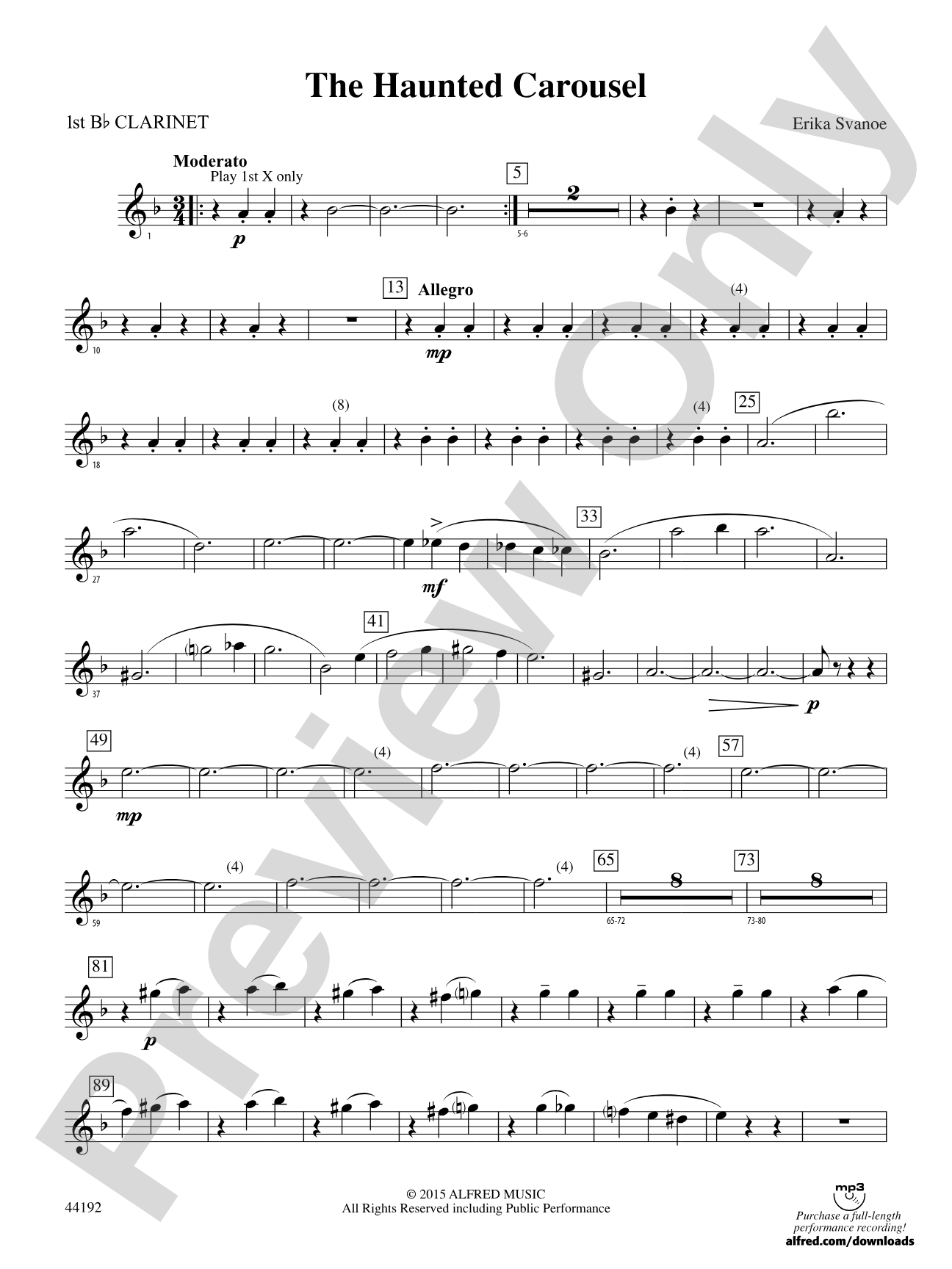 The Haunted Carousel: 1st B-flat Clarinet