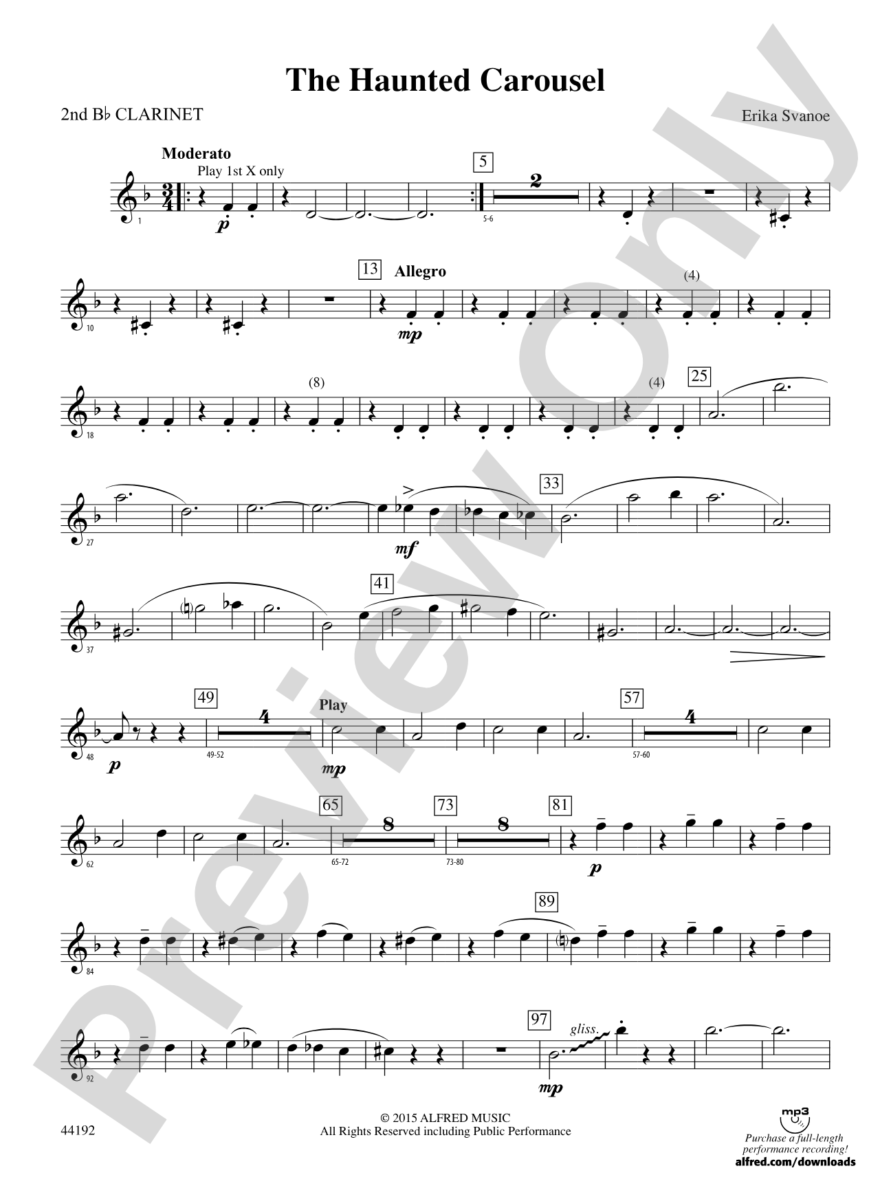 The Haunted Carousel: 2nd B-flat Clarinet