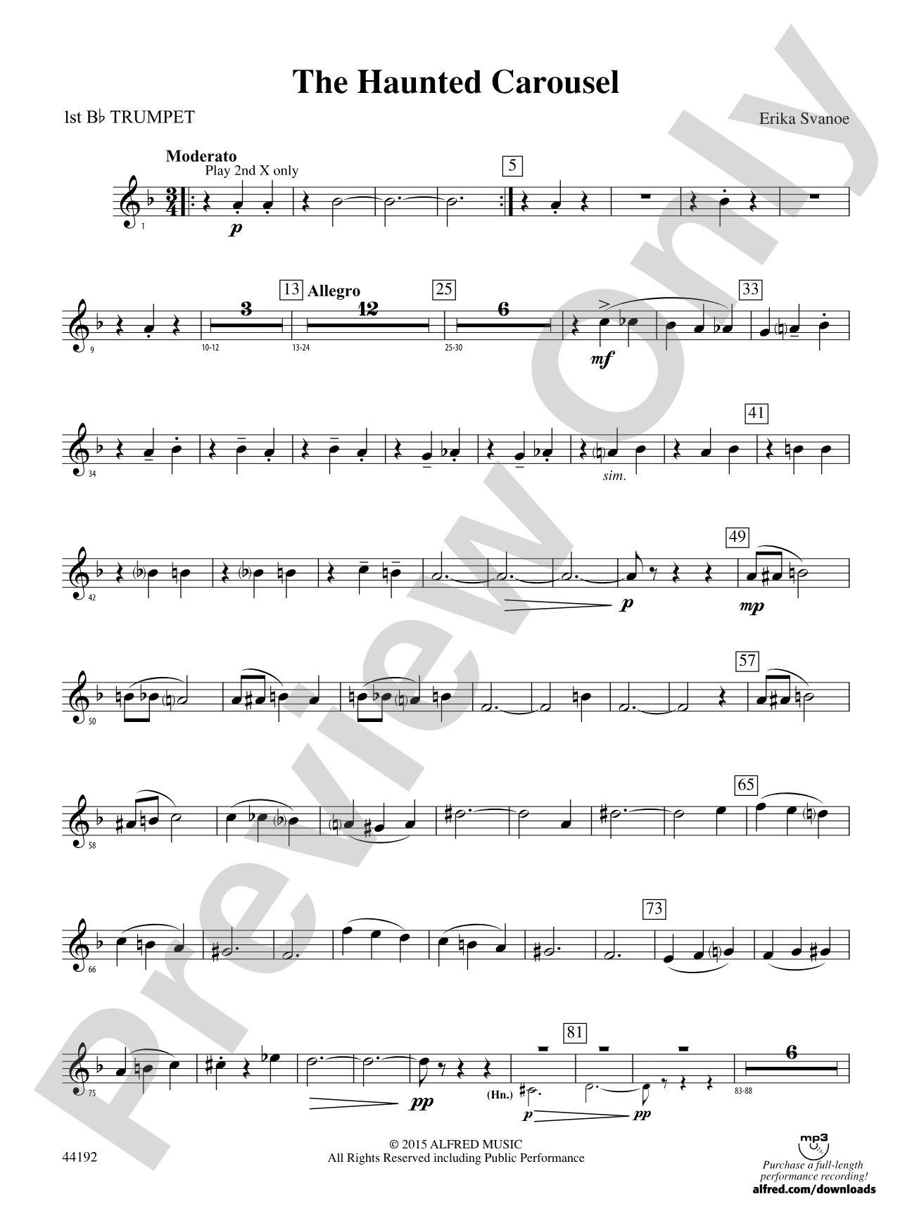 The Haunted Carousel: 1st B-flat Trumpet