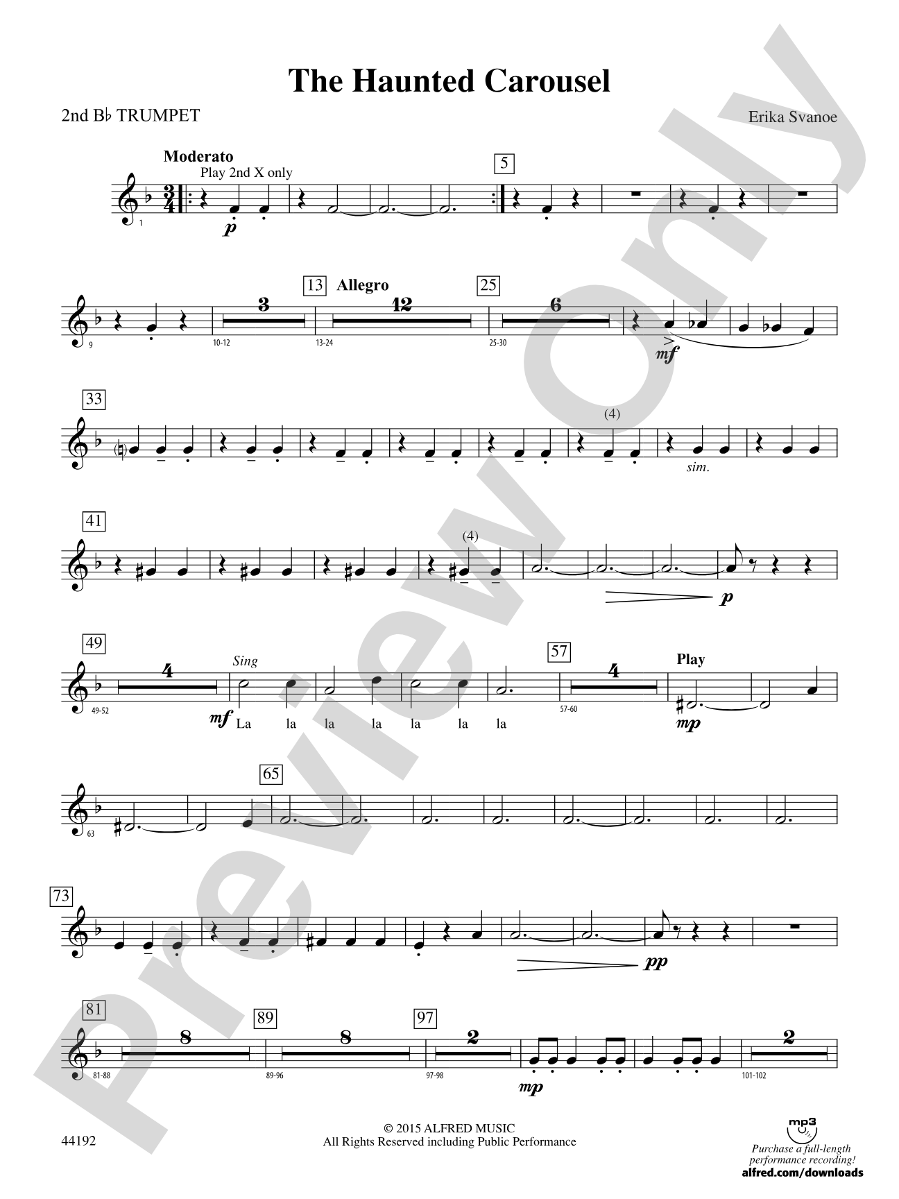 The Haunted Carousel: 2nd B-flat Trumpet
