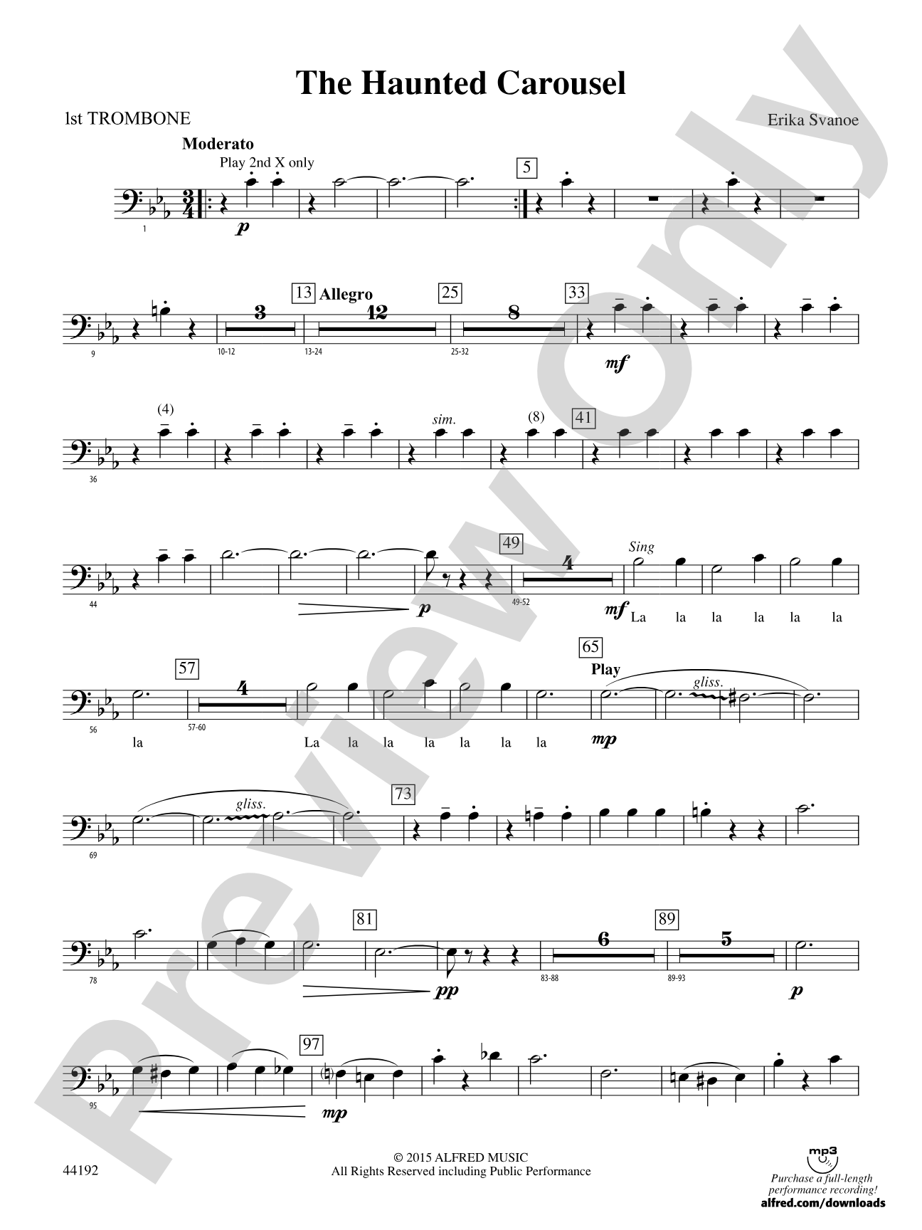 The Haunted Carousel: 1st Trombone