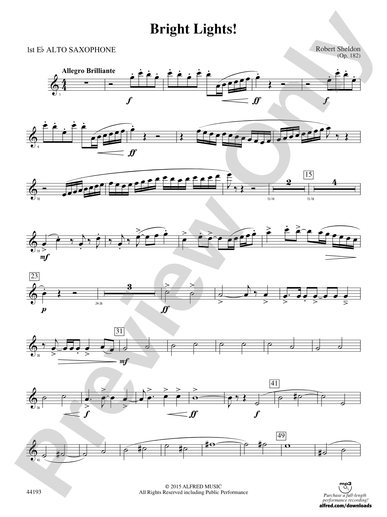 Bright Lights!: E-flat Alto Saxophone