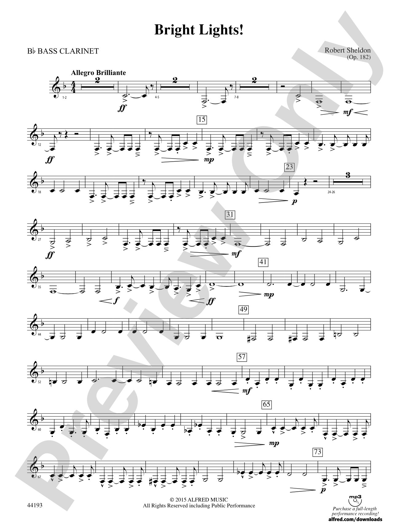 Bright Lights!: B-flat Bass Clarinet