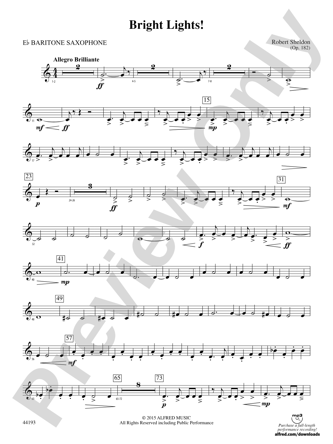 Bright Lights!: E-flat Baritone Saxophone