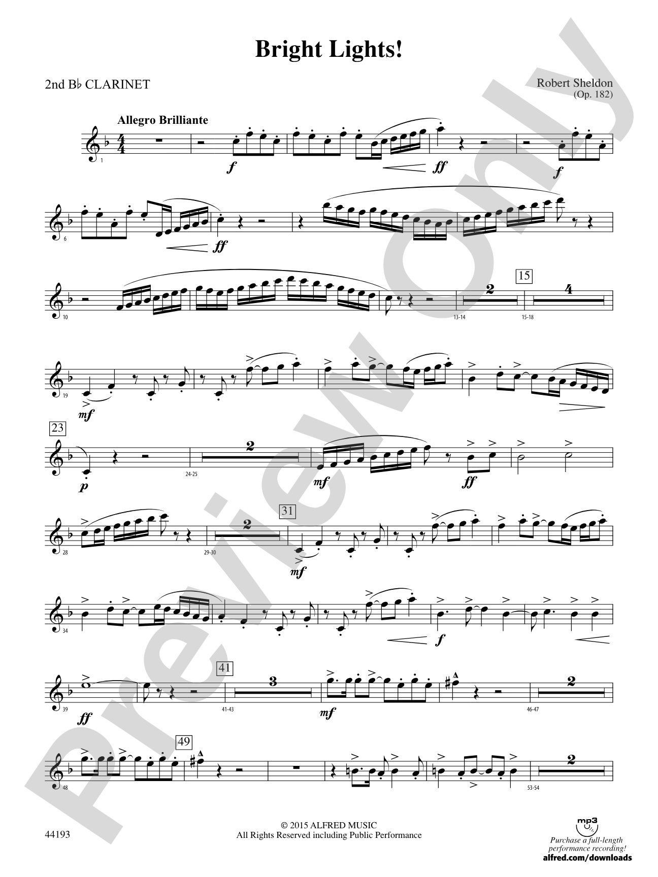 Bright Lights!: 2nd B-flat Clarinet