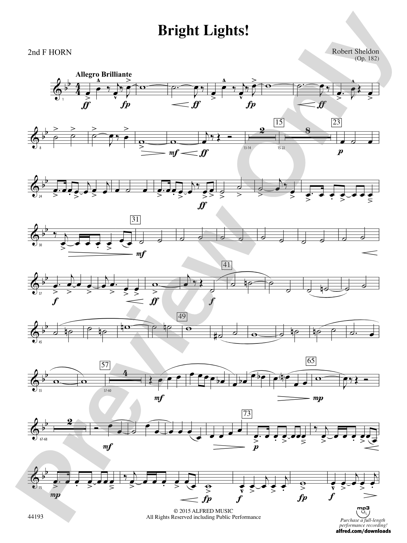 Bright Lights!: 2nd F Horn