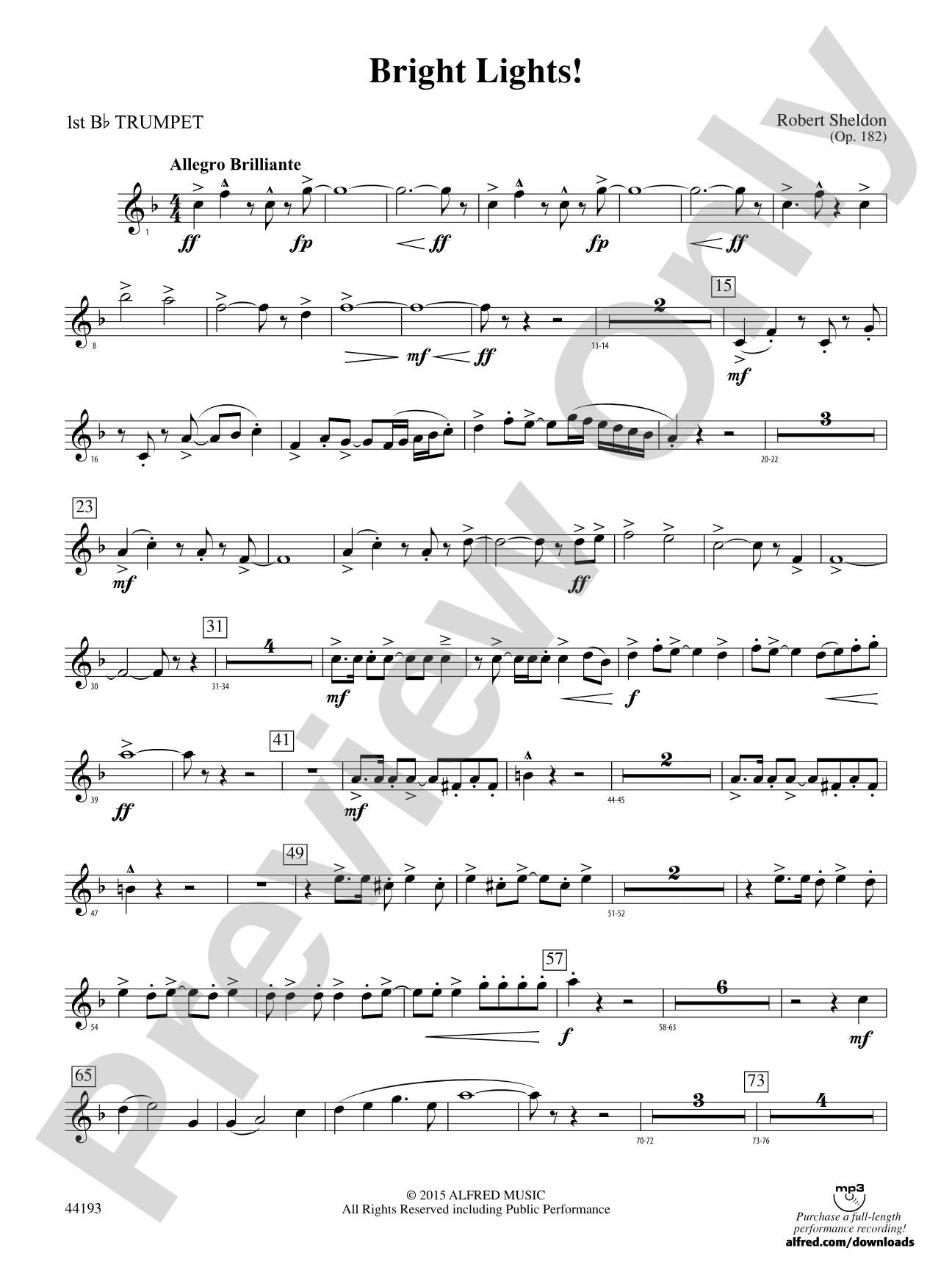 Bright Lights!: 1st B-flat Trumpet