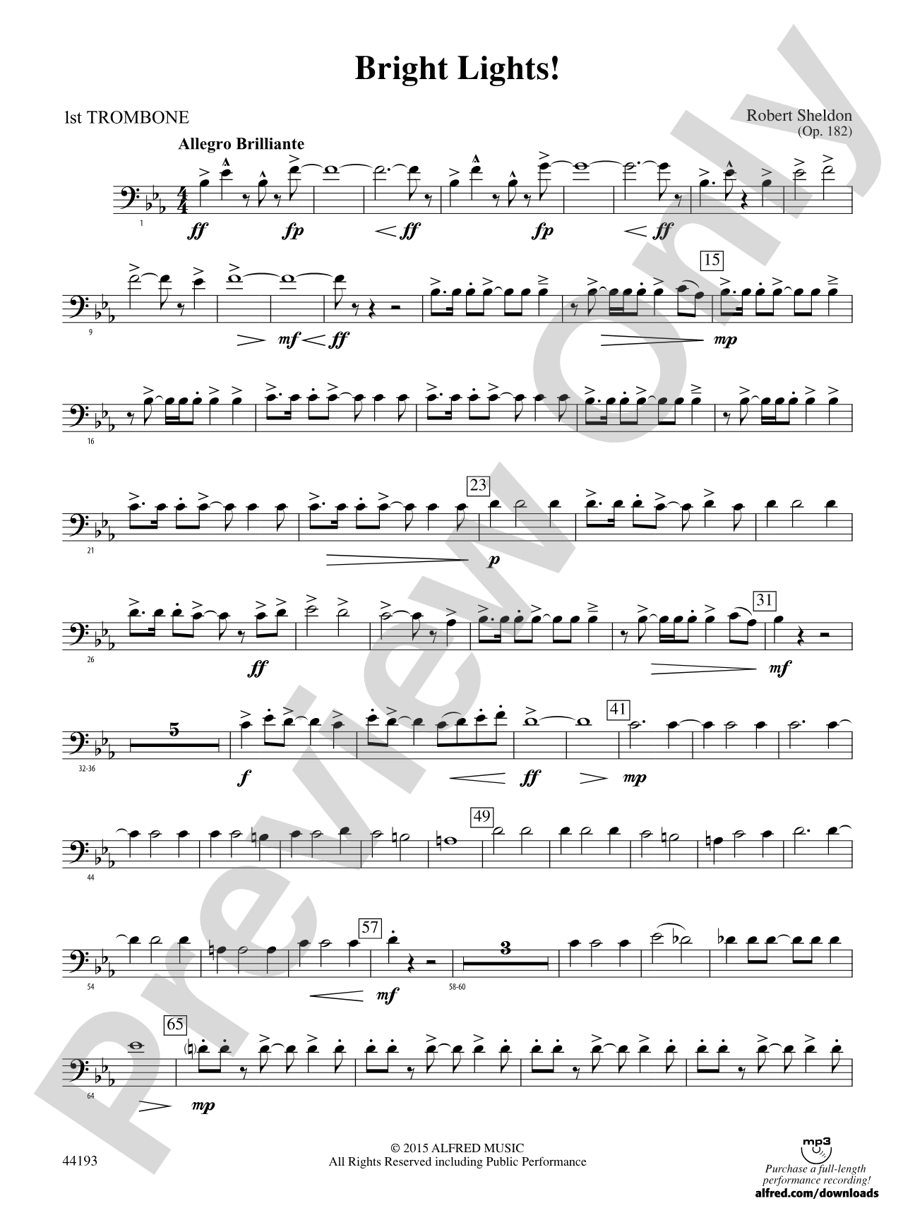 Bright Lights!: 1st Trombone