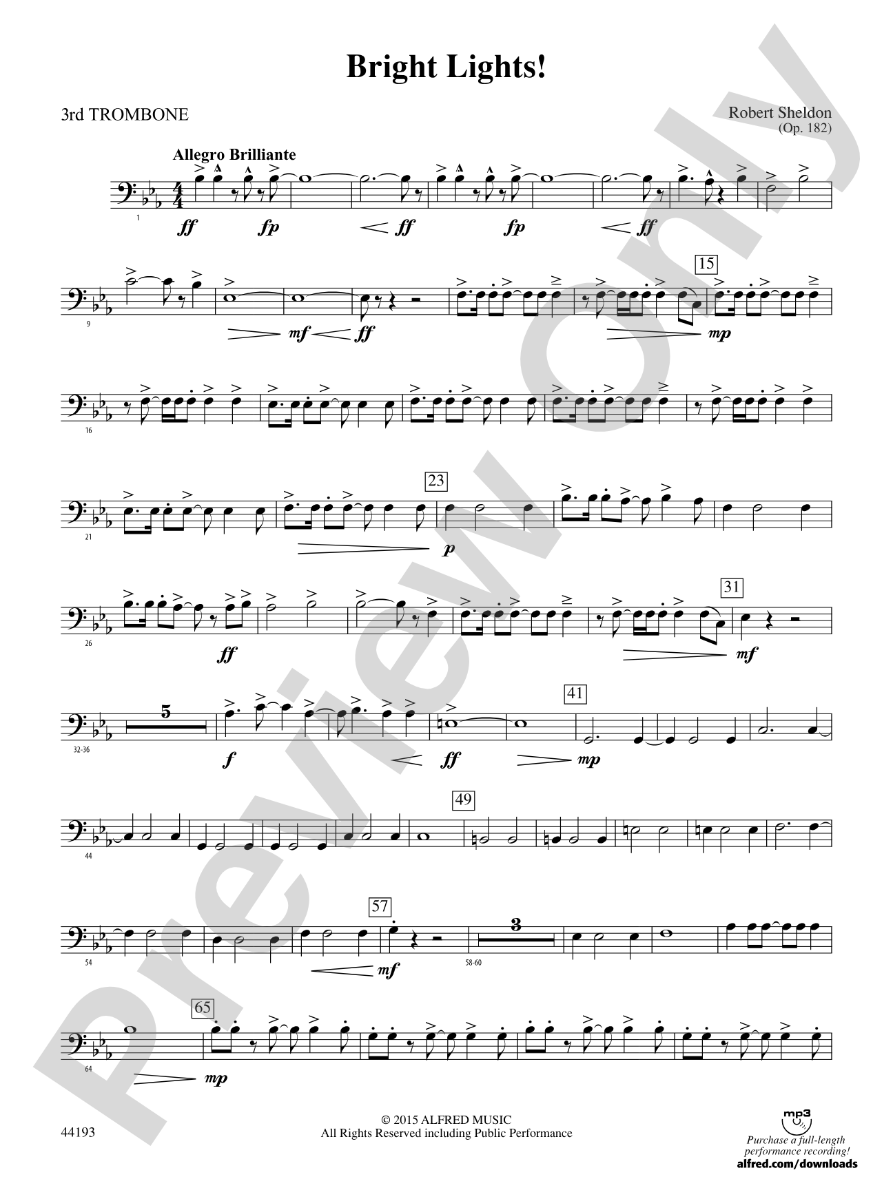 Bright Lights!: 3rd Trombone