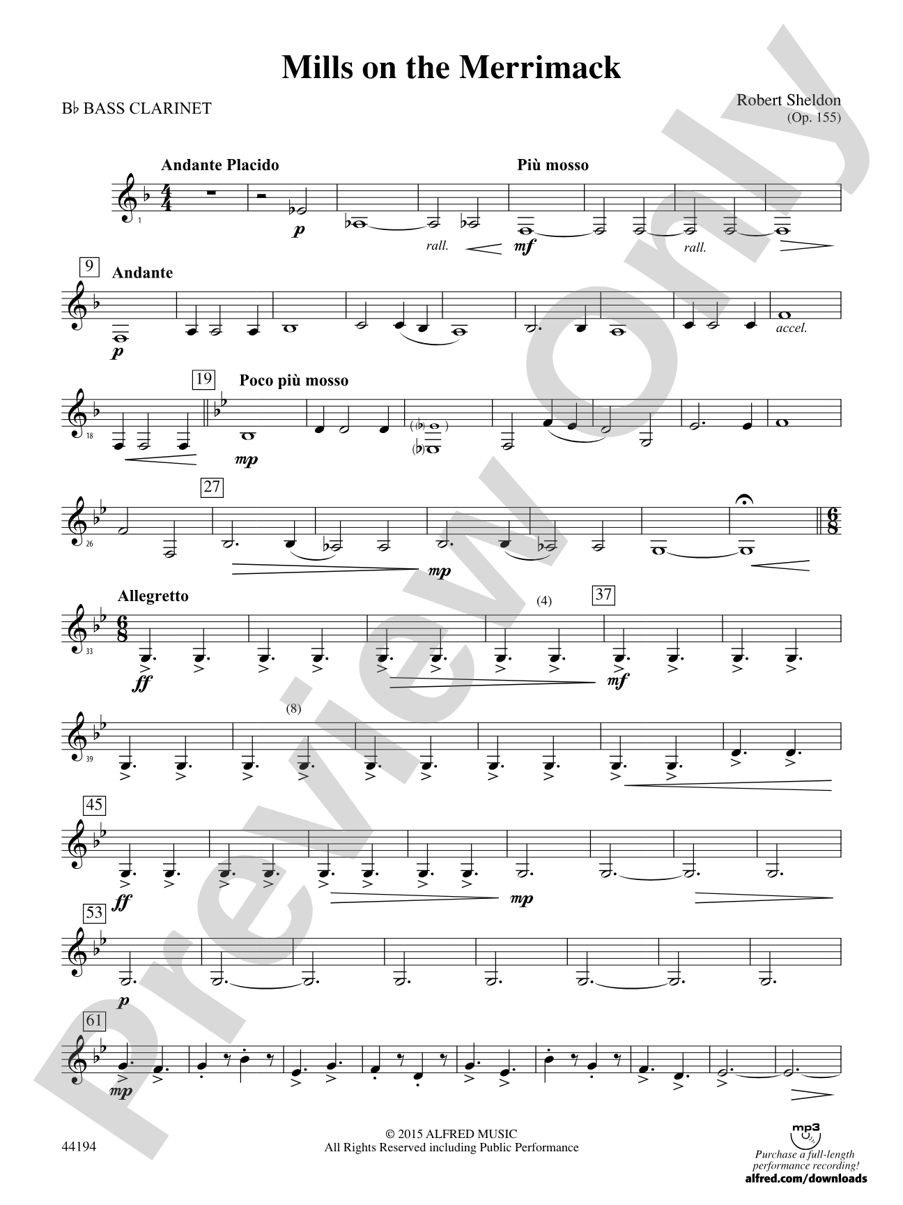 Mills on the Merrimack: B-flat Bass Clarinet