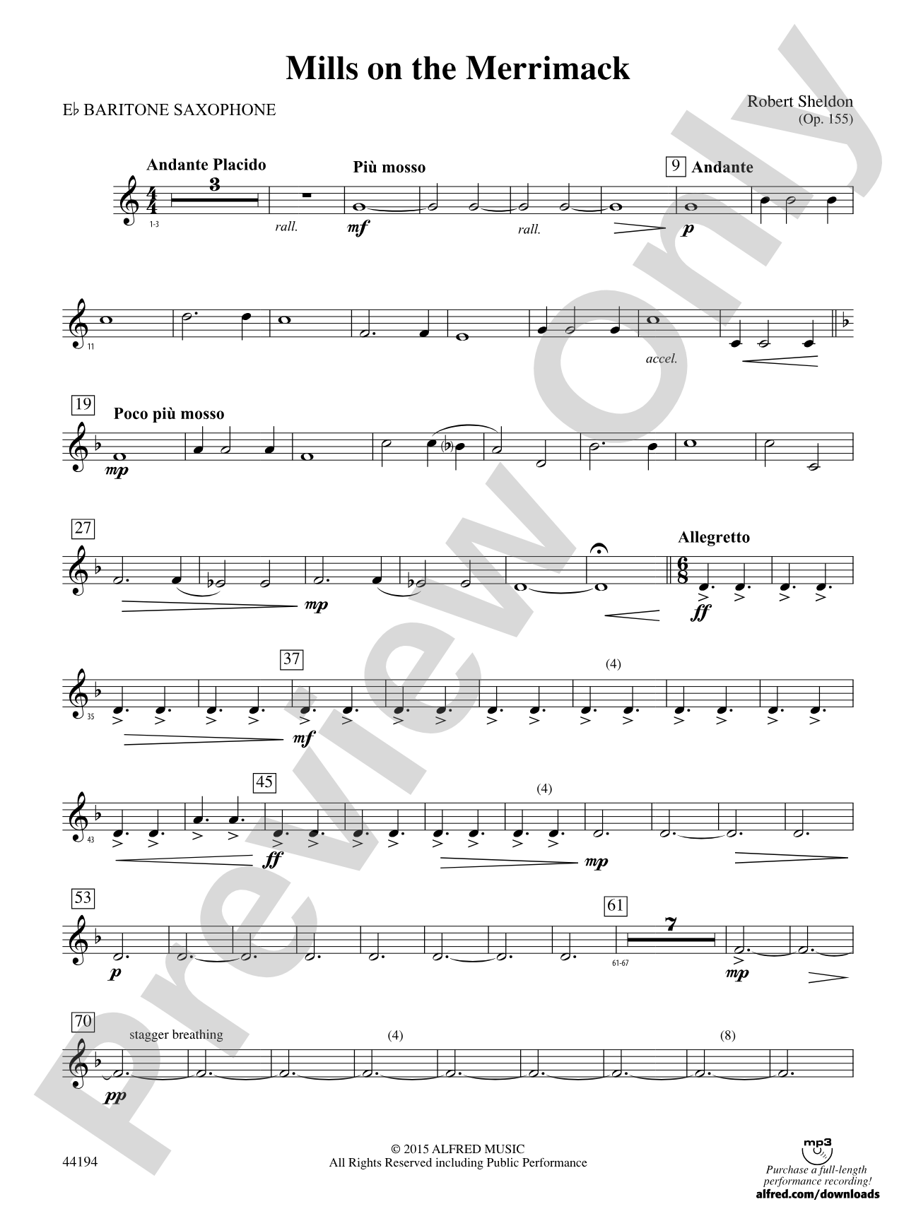 Mills on the Merrimack: E-flat Baritone Saxophone