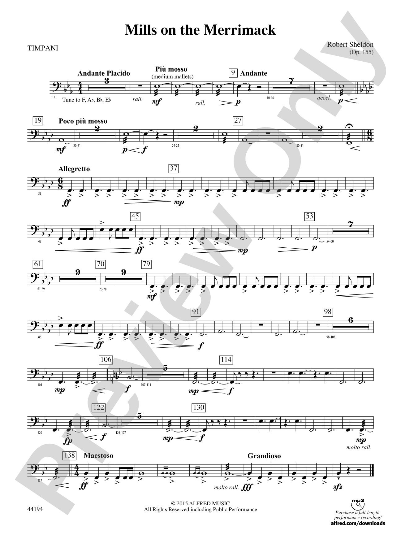 Mills on the Merrimack: Timpani