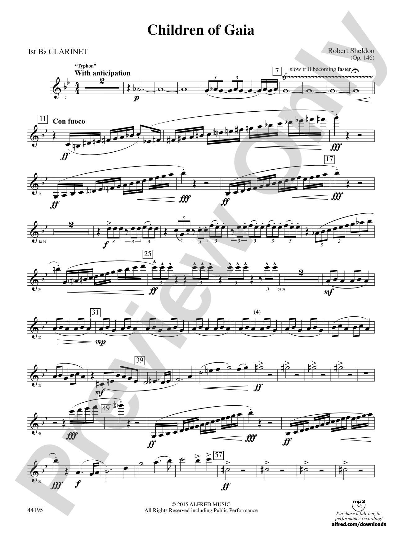 Children of Gaia: 1st B-flat Clarinet
