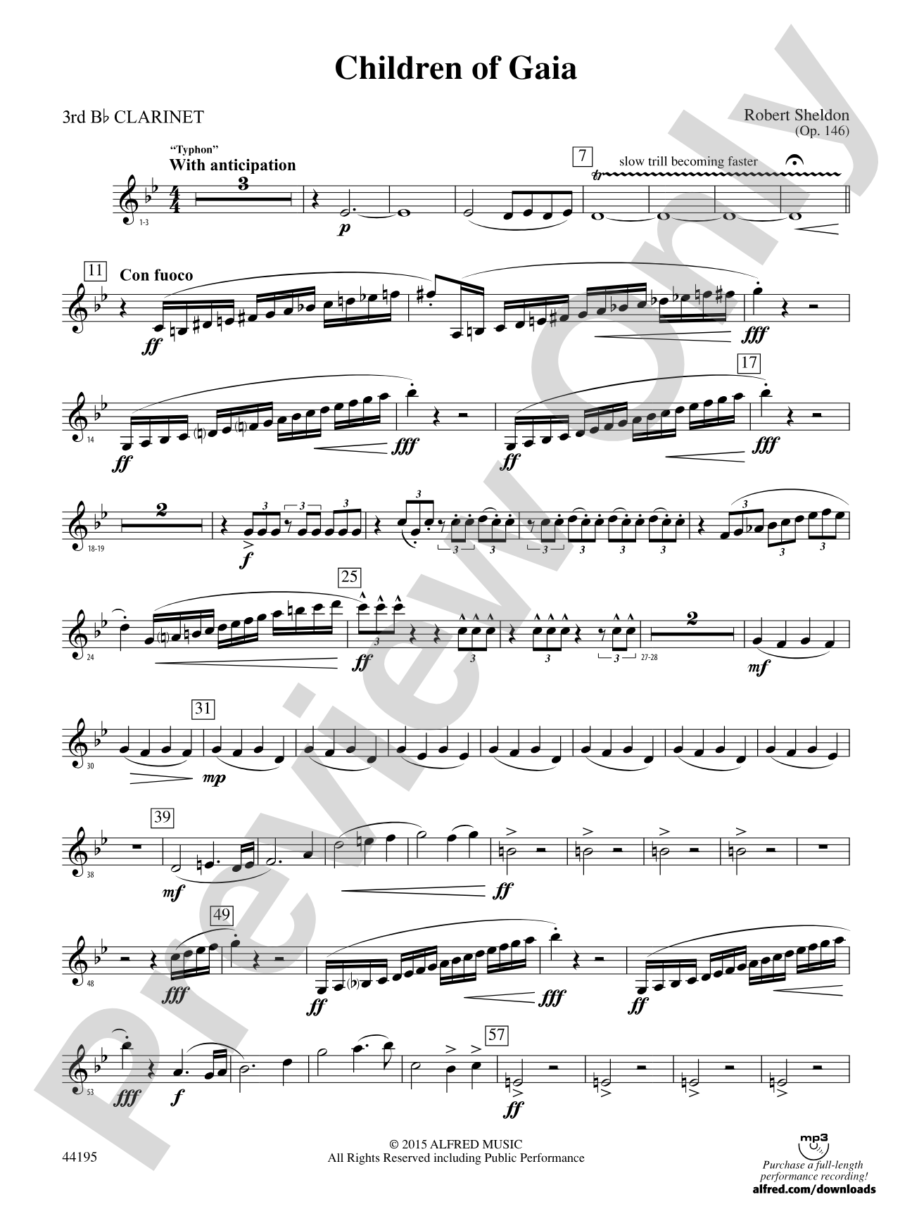 Children of Gaia: 3rd B-flat Clarinet