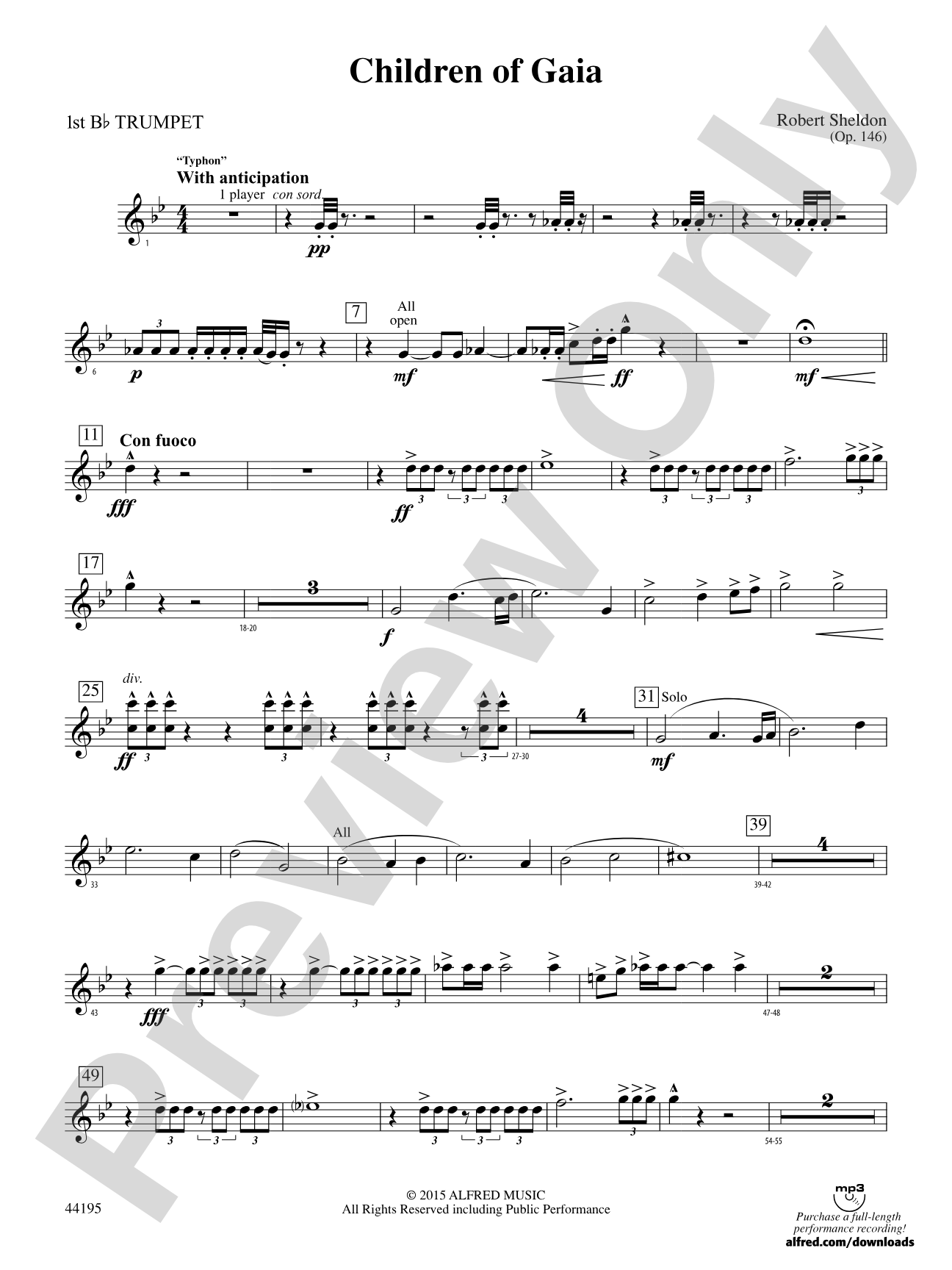Children of Gaia: 1st B-flat Trumpet