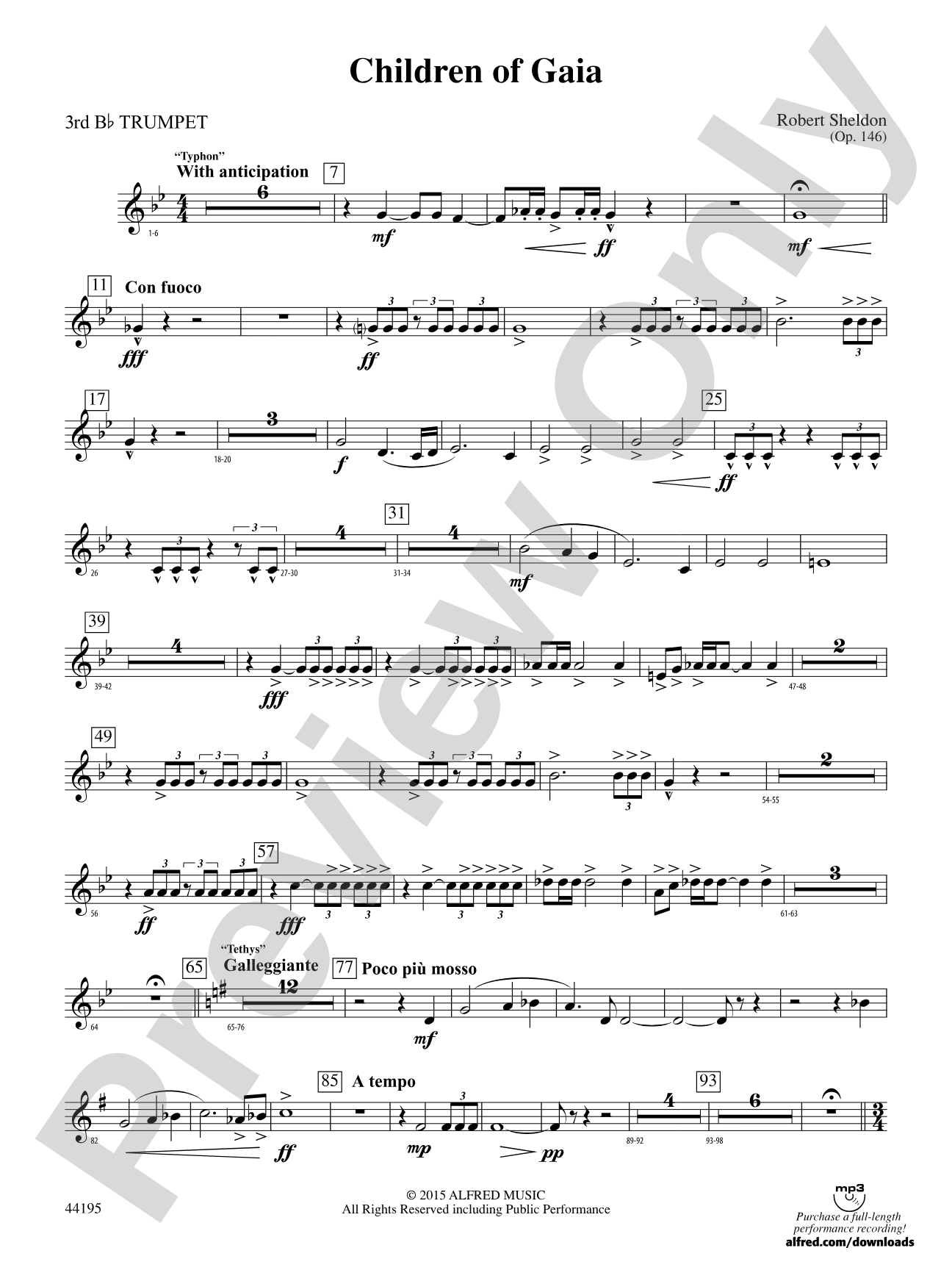 Children of Gaia: 3rd B-flat Trumpet