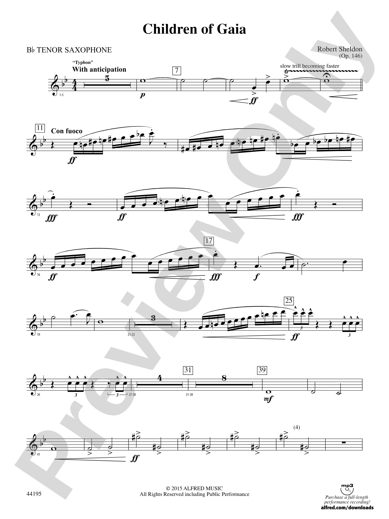 Children of Gaia: B-flat Tenor Saxophone