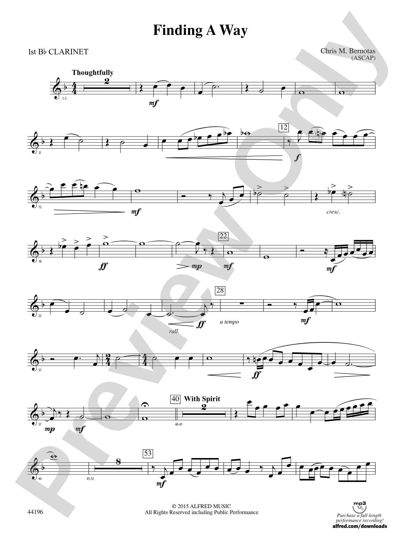 Finding a Way: 1st B-flat Clarinet