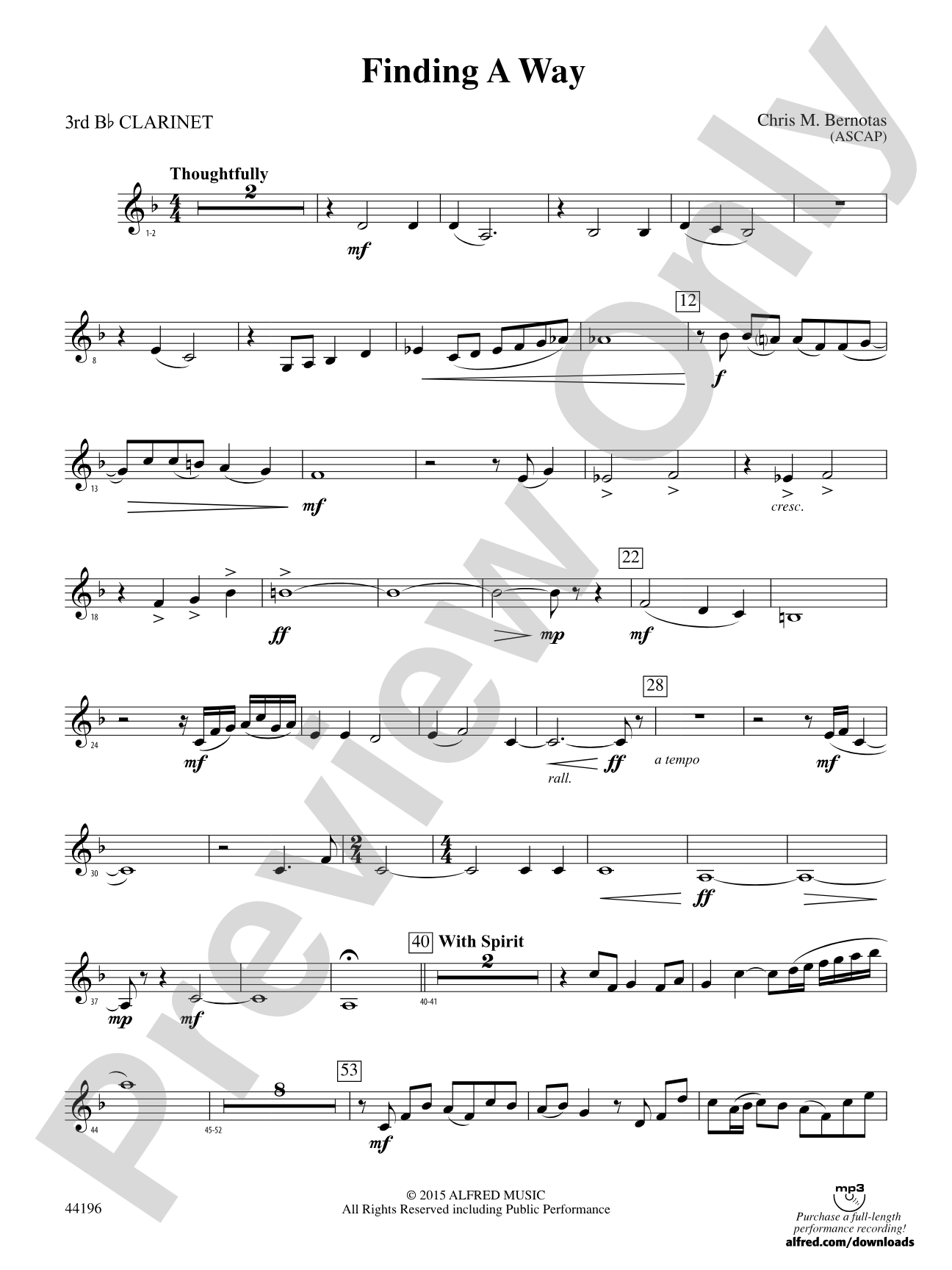 Finding a Way: 3rd B-flat Clarinet