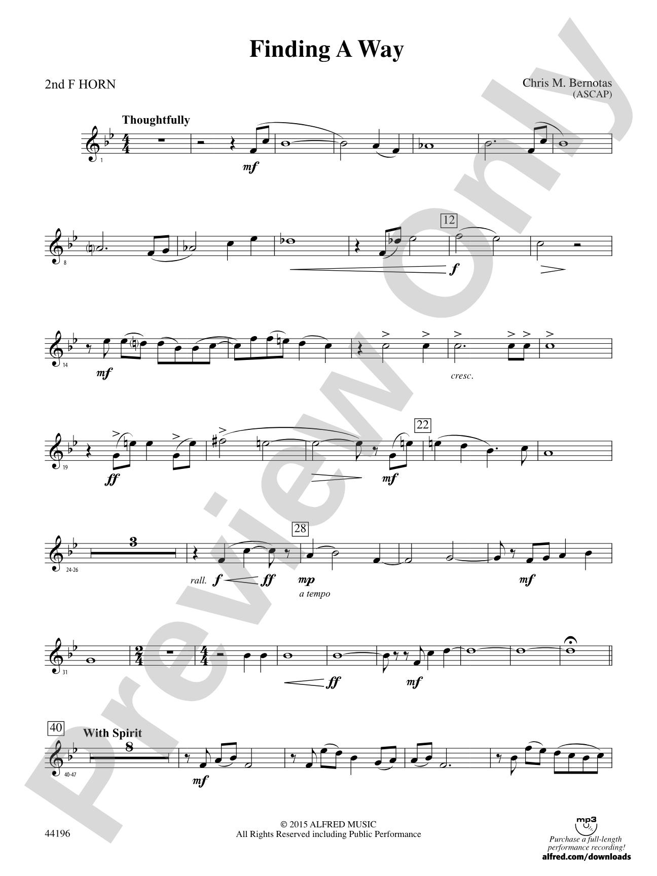 Finding a Way: 2nd F Horn