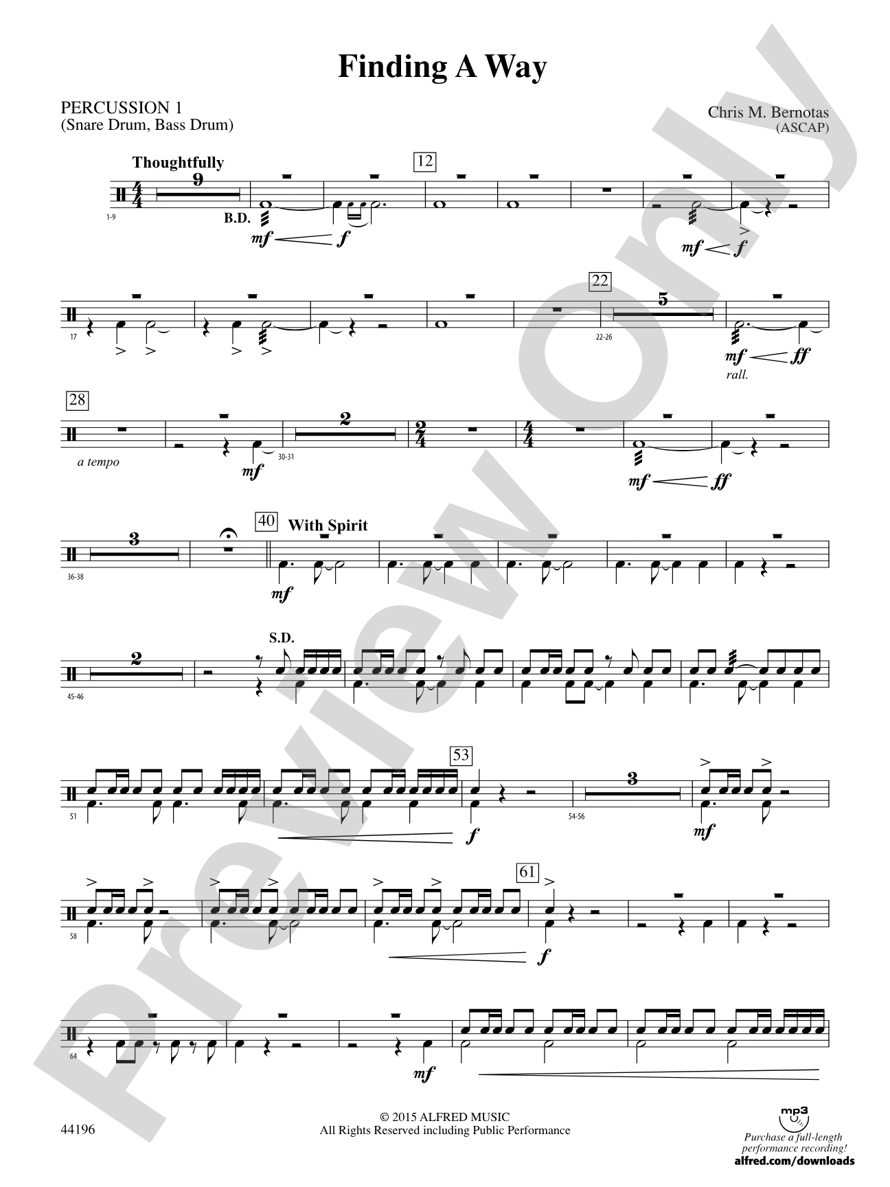 Finding a Way: 1st Percussion
