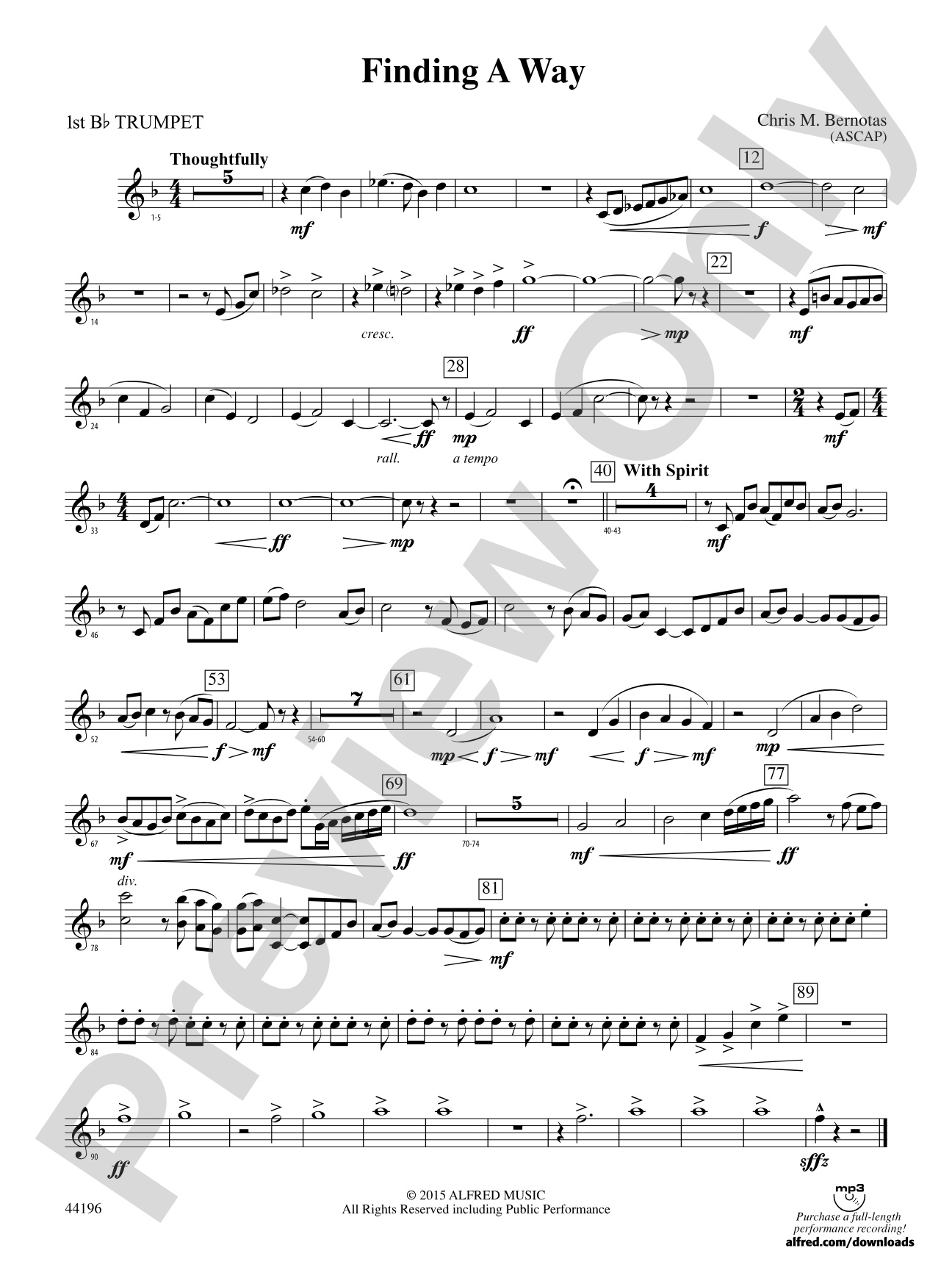 Finding a Way: 1st B-flat Trumpet